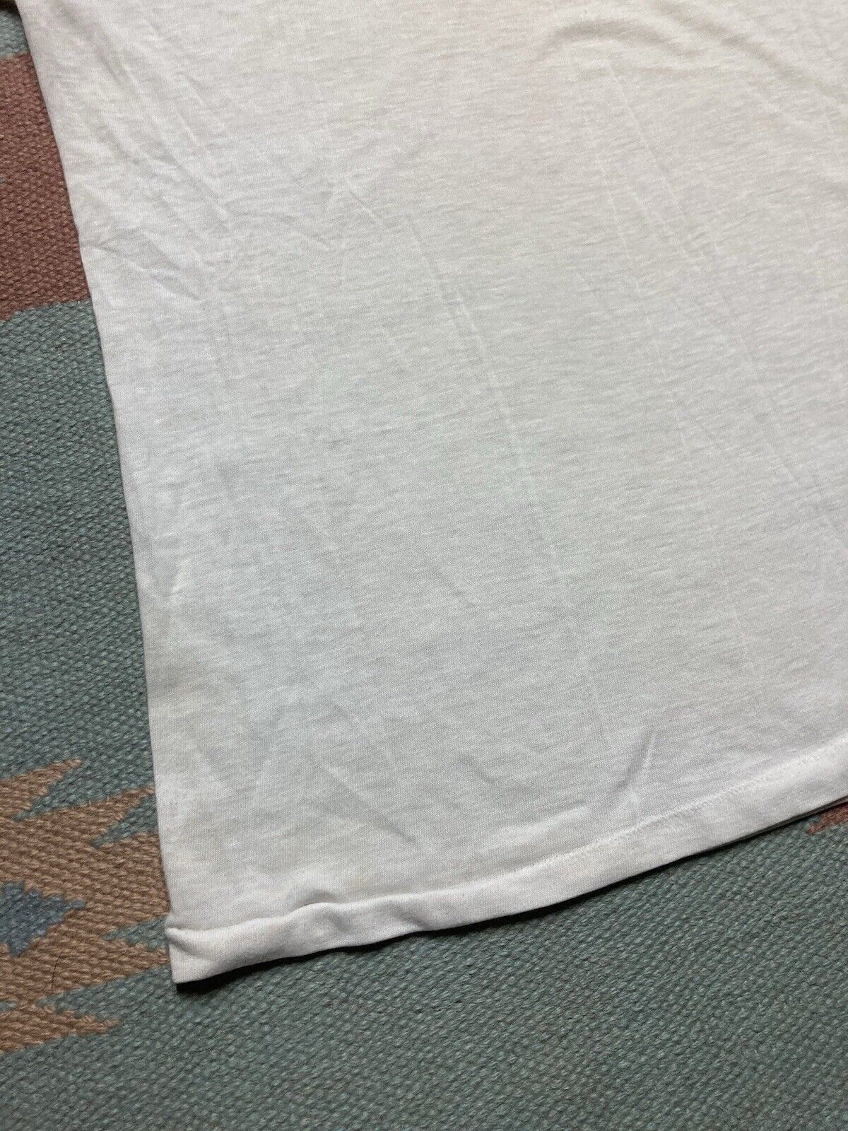 Vintage VTG 60s blank white t shirt v neck soft cotton thin grunge L Size US L / EU 52-54 / 3 - 10 Thumbnail