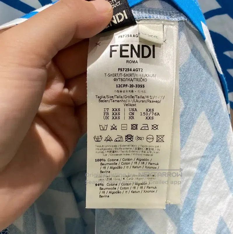 Fendi Fendi Colorblock Cotton T-Shirt for Women . Size XXS / US 00 / IT 34 - 4 Thumbnail