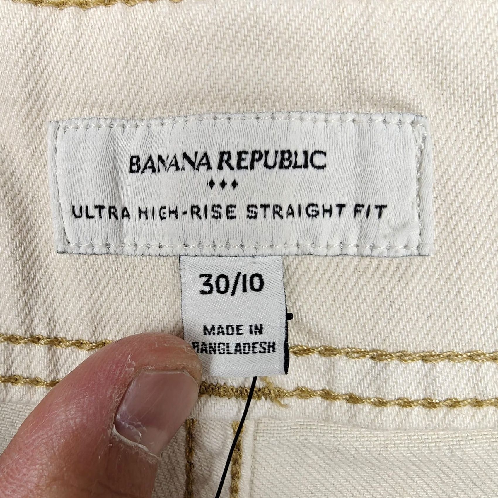 Banana Republic Banana Republic Womens 10 White Denim Jeans Ultra High-Rise Straight 30x29 New Size 32" / US 10 / IT 46 - 5 Thumbnail