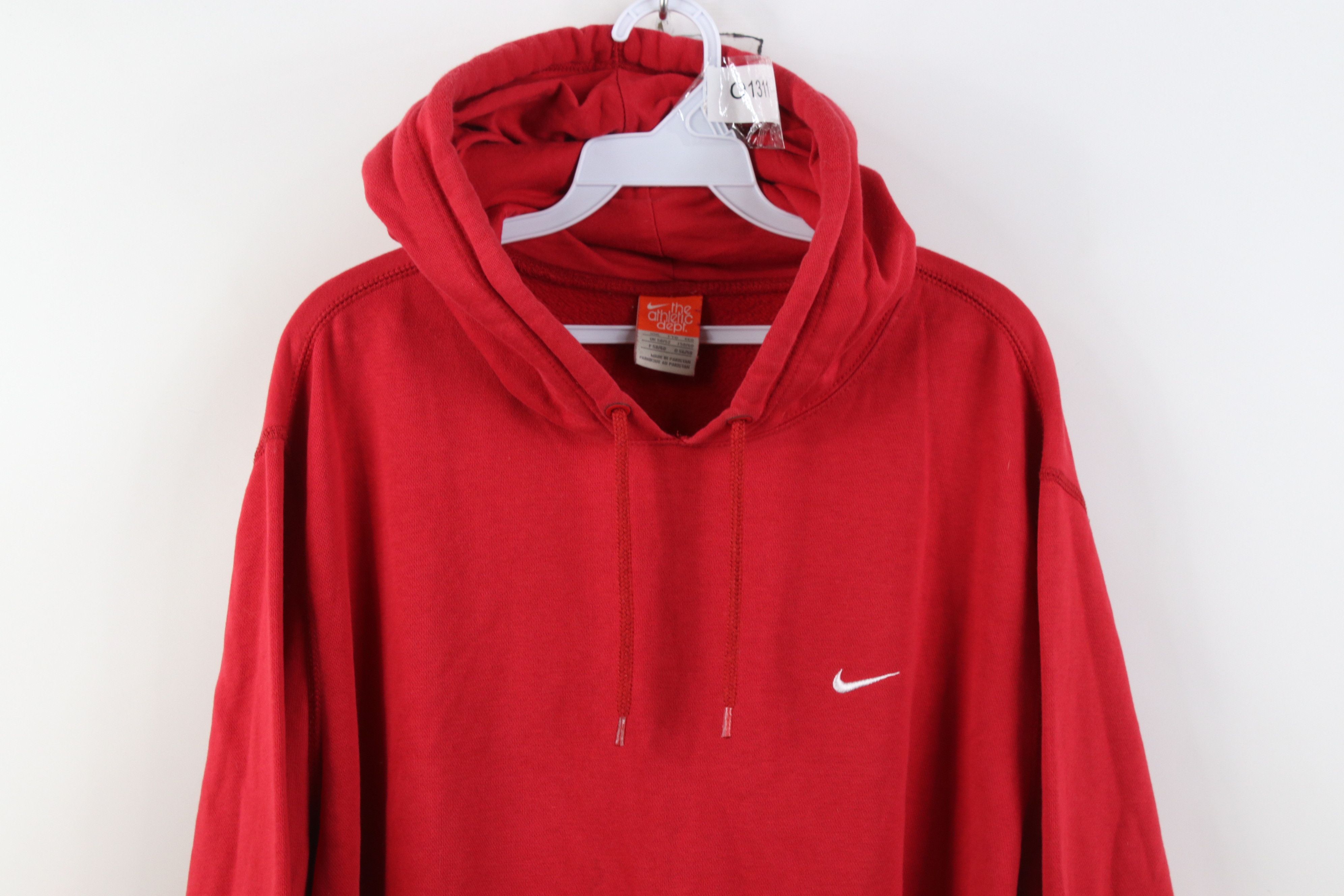 Nike Vintage Y2K Nike Scott Mini Swoosh Hoodie Sweatshirt Red Size US XXL / EU 58 / 5 - 2 Thumbnail