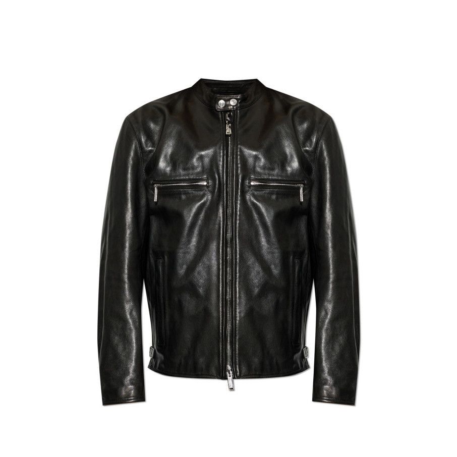 Dsquared2 DSQUARED2 Black Studded Leather Jacket New & Authentic