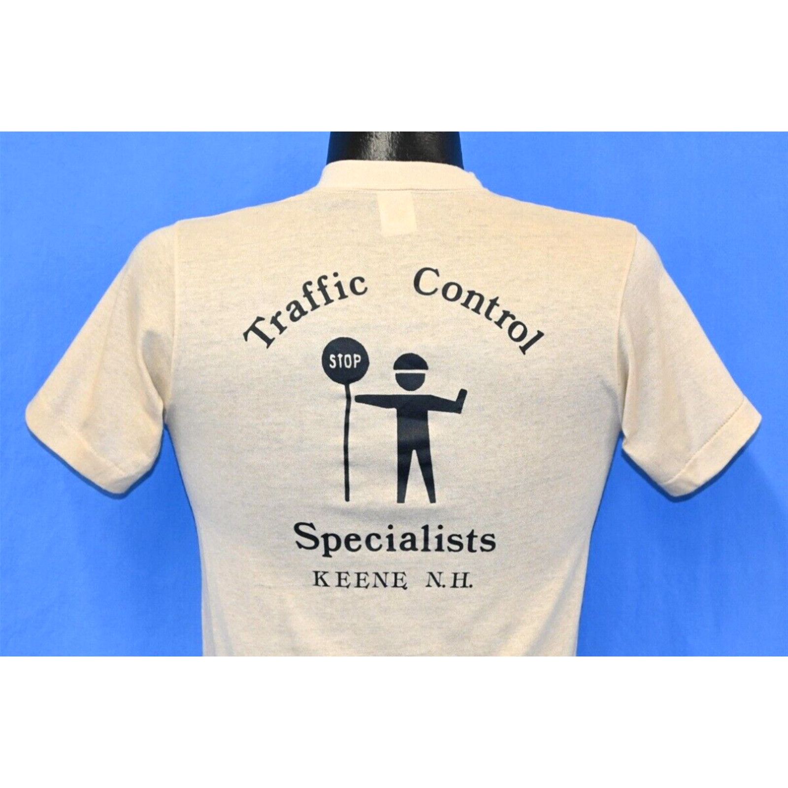 image of VTG 70's Traffic Control Specialists Keene New Hampshire T-Shirt Extra Small Xs in White, Men's