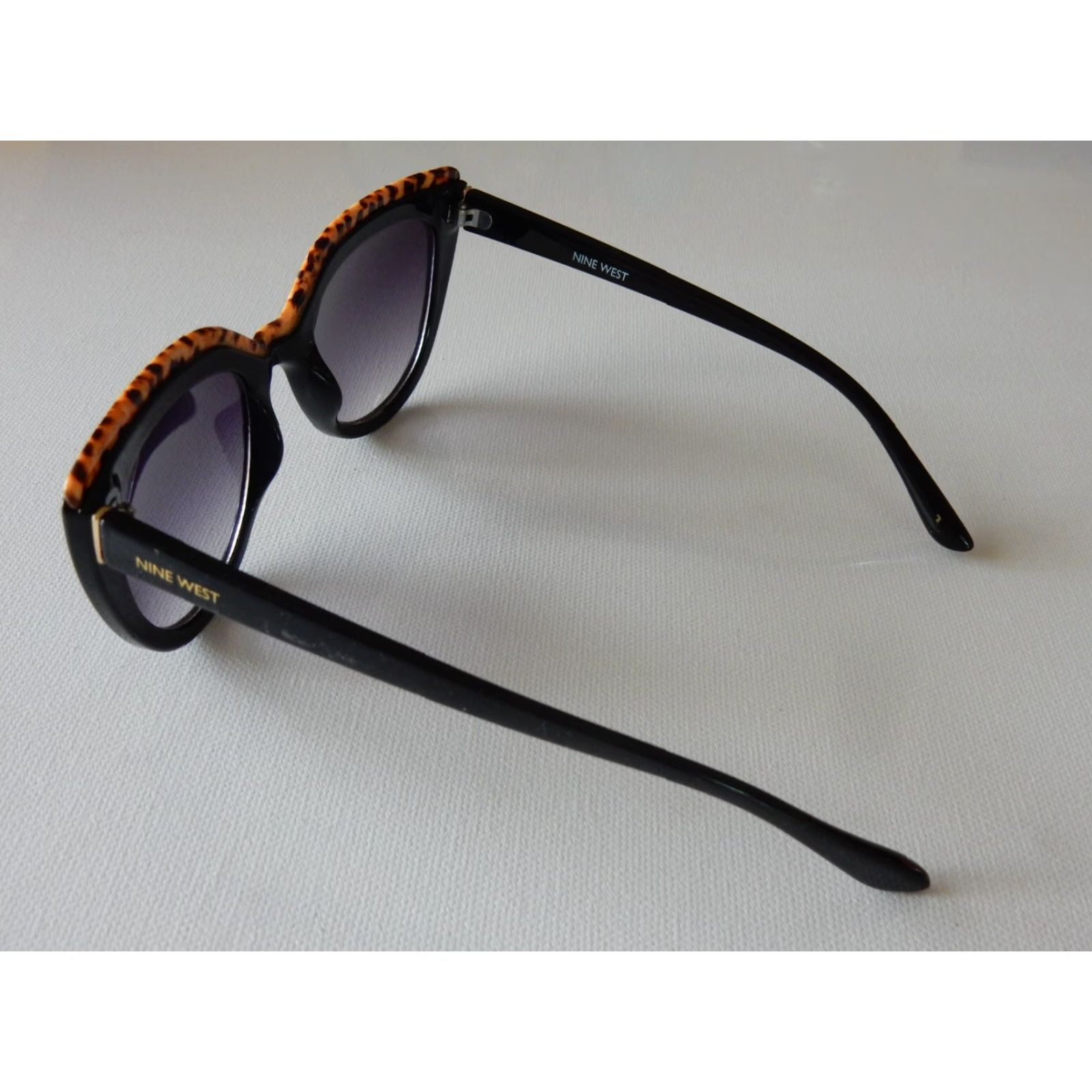 Nine West VINTAGE Nine West Sunglasses Women Black Animal Print Retro UV Protection Size ONE SIZE - 3 Thumbnail