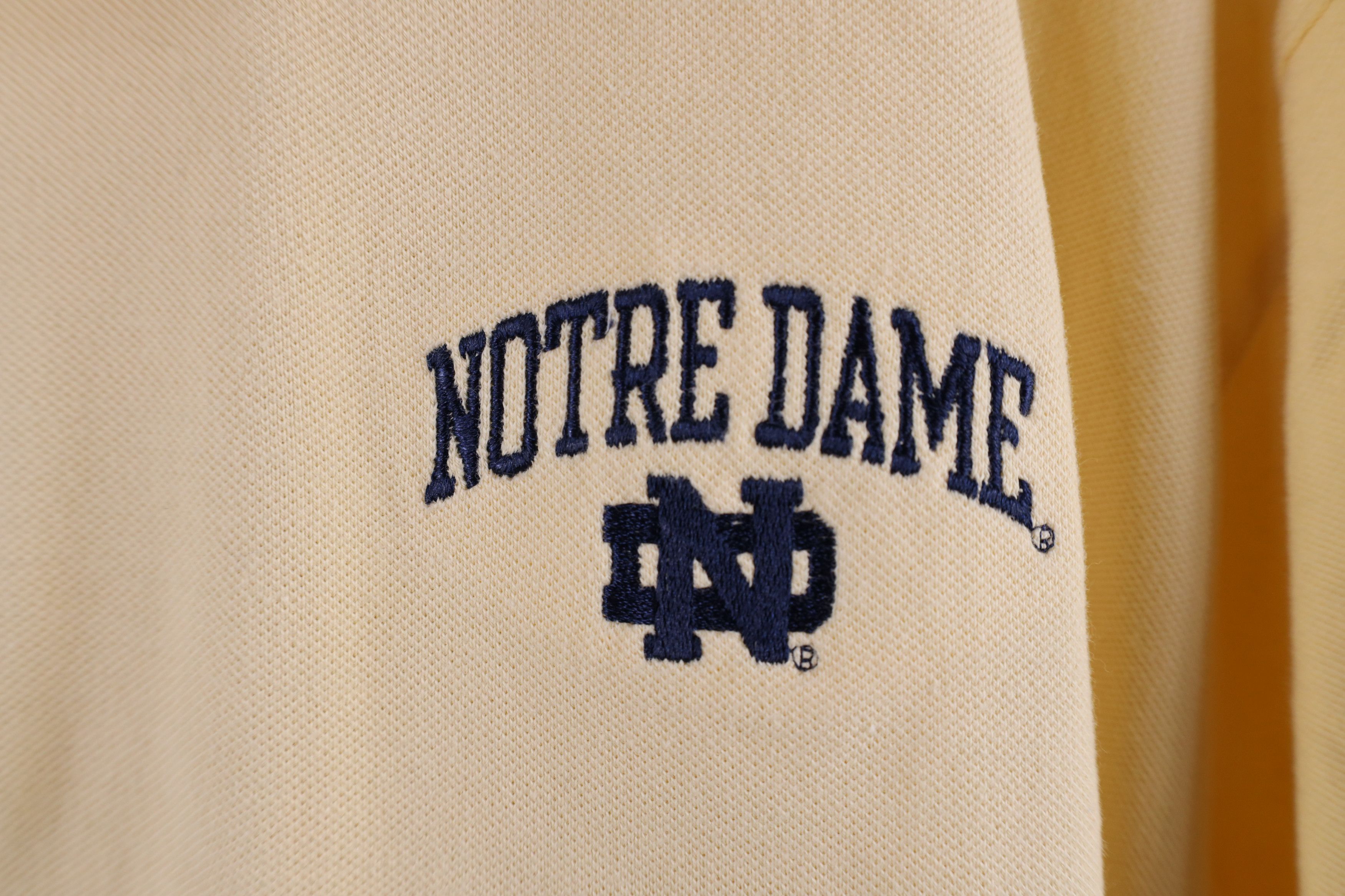 Vintage Vintage 90s Spell Out Notre Dame University Golf Polo Shirt Size US L / EU 52-54 / 3 - 4 Thumbnail