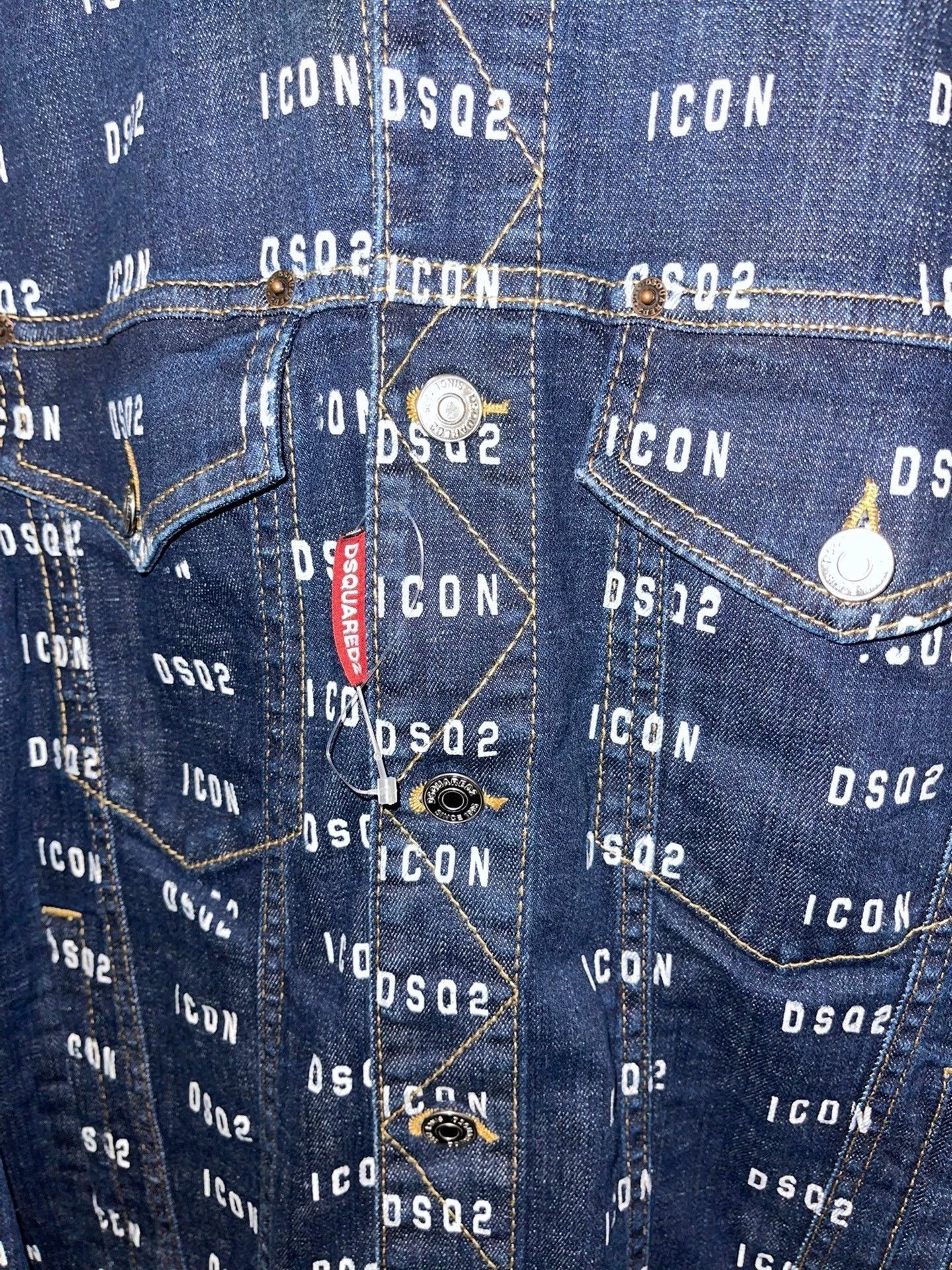 Dsquared2 Blue Logo Print Denim Jacket Size US XXS / EU 40 - 5 Thumbnail