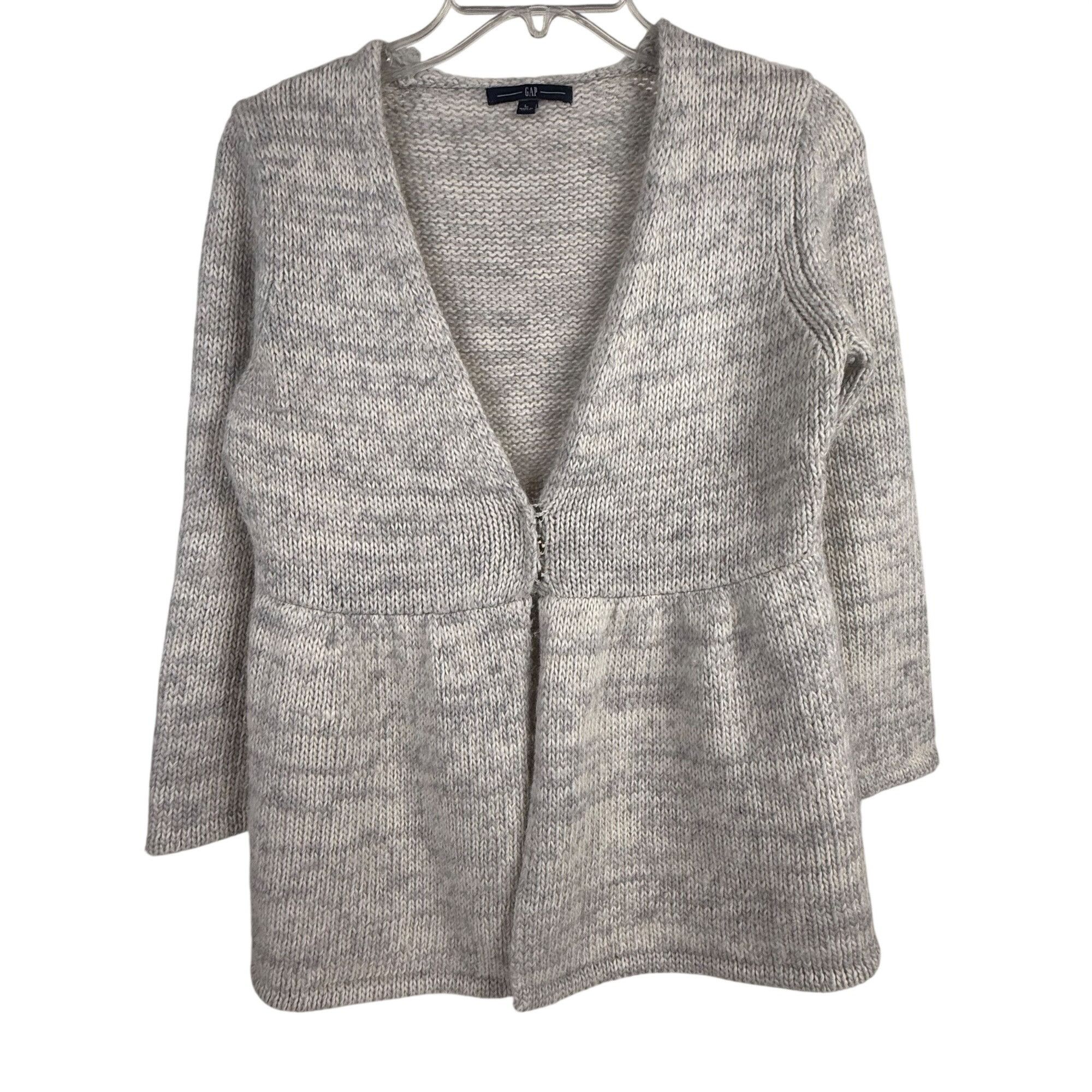 Gap Gap Women's Marled Knit Babydoll Cardigan Wool-Blend Sweater Size L / US 10 / IT 46 - 1 Thumbnail