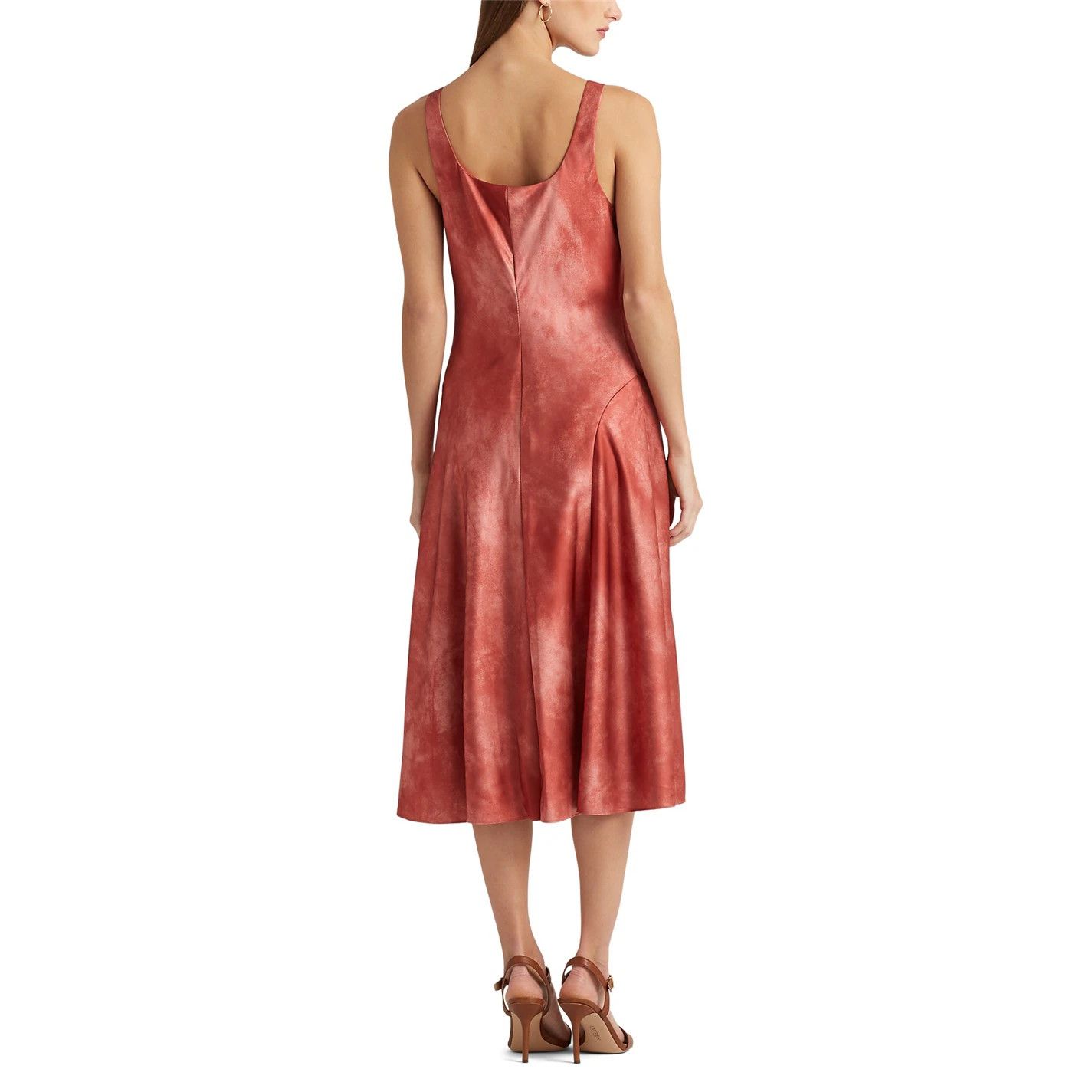 Lauren Ralph Lauren o1g2r1mq0825 Caileet Slip Dress in Red Sunstone Size M / US 6-8 / IT 42-44 - 3 Thumbnail
