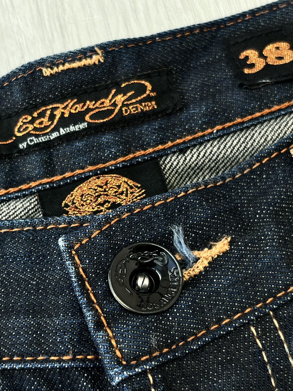 Christian Audigier 2009 Ed Hardy By Christian Audigier Jeans Selvedge Denim Y2K Size US 38 / EU 54 - 8 Thumbnail