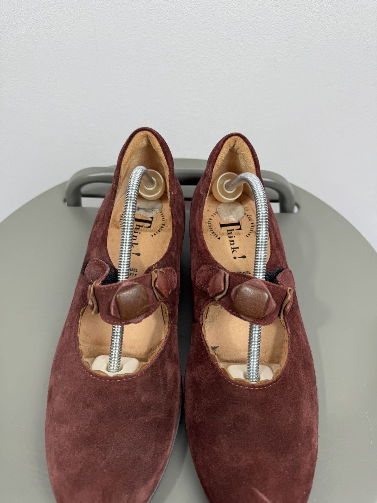 Other Think Burgundy Suede Mary Jane Shoes Low Heel Women’s EU 38 Size US 7 / IT 37 - 5 Thumbnail