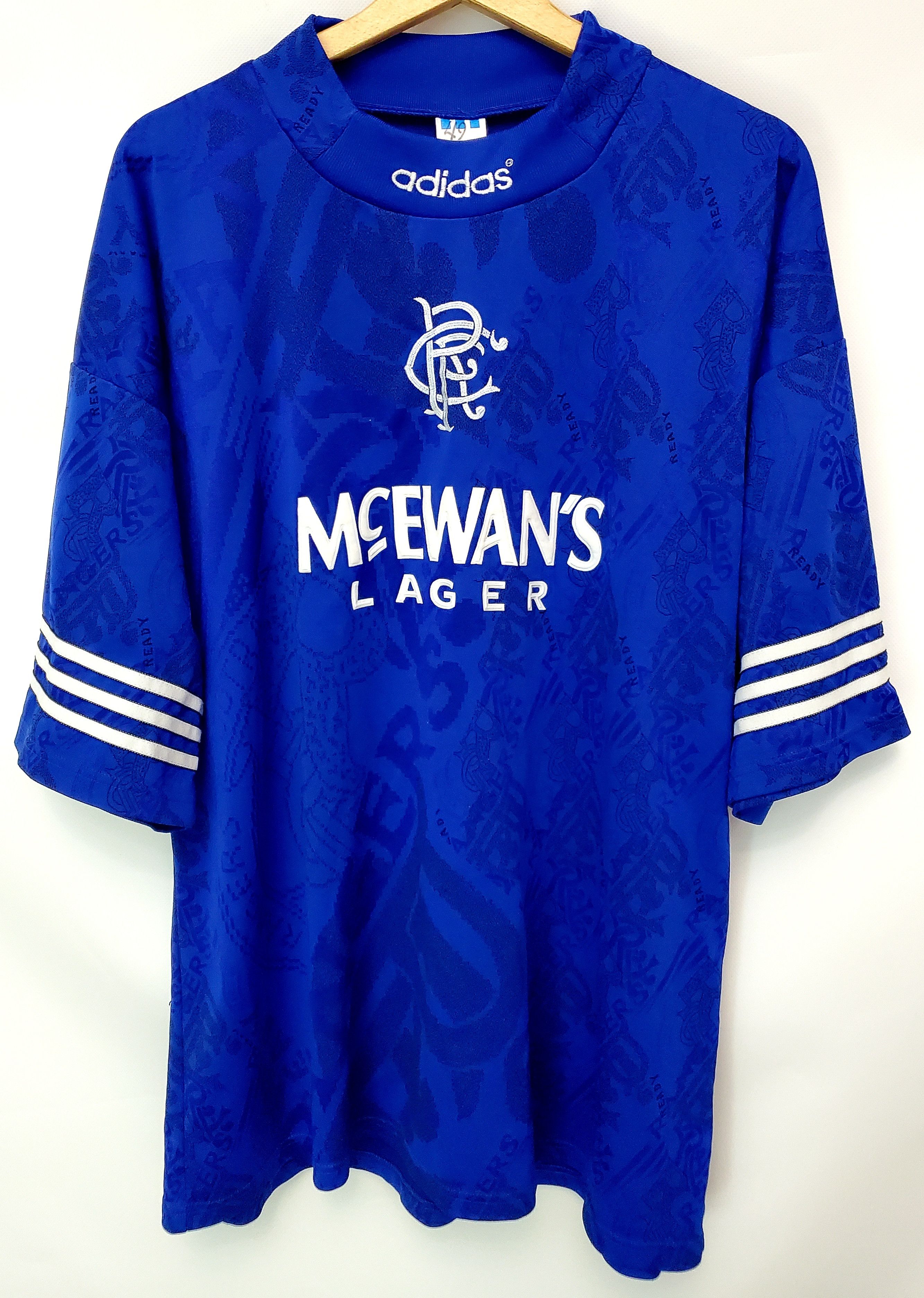 image of Adidas x Soccer Jersey Glasgow Rangers 1994 1995 1996 Jersey Ideal Condition Size Xxl in Blue, Men'