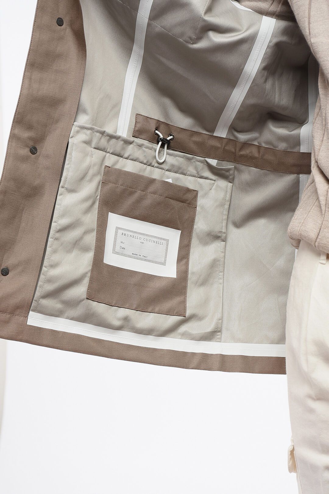 Brunello Cucinelli og1mm0725 Multipocketed Silk and Linen Overshirt in Beige Size US XL / EU 56 / 4 - 5 Thumbnail