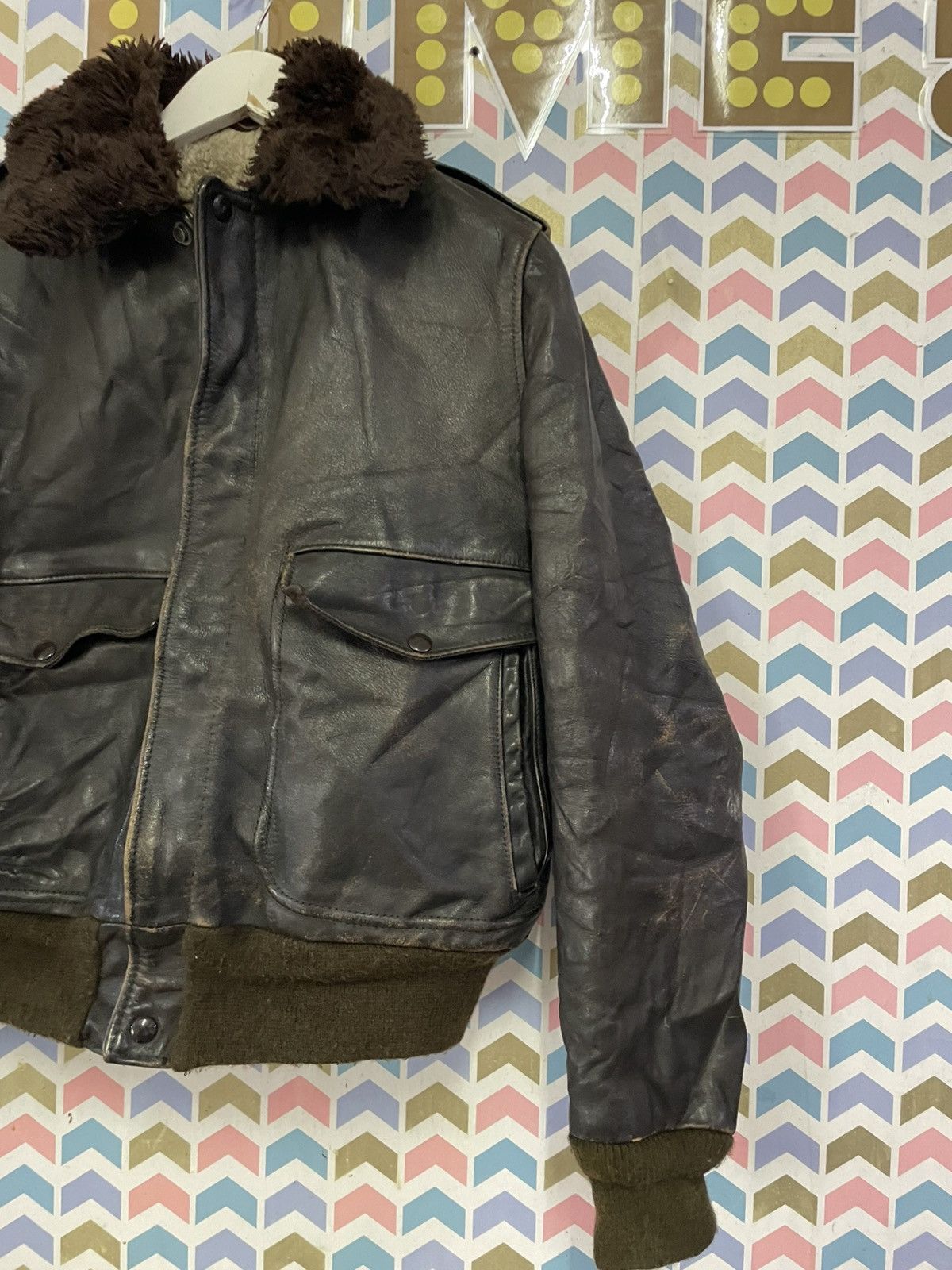 Vintage VINTAGE 80s A2 LEATHER Size US M / EU 48-50 / 2 - 8 Thumbnail