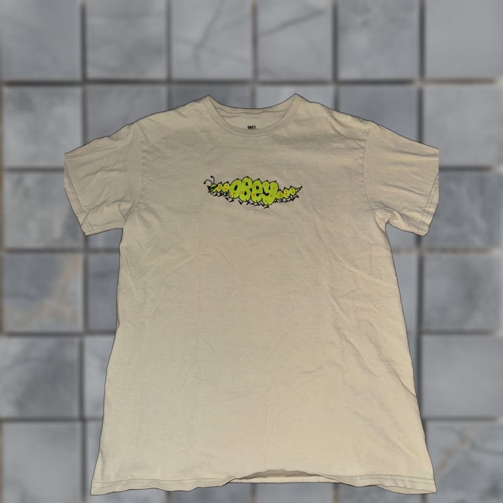 Obey Women's Obey T-Shirt Medium Tan Caterpillar 18x24 Size M / US 6-8 / IT 42-44 - 1 Thumbnail