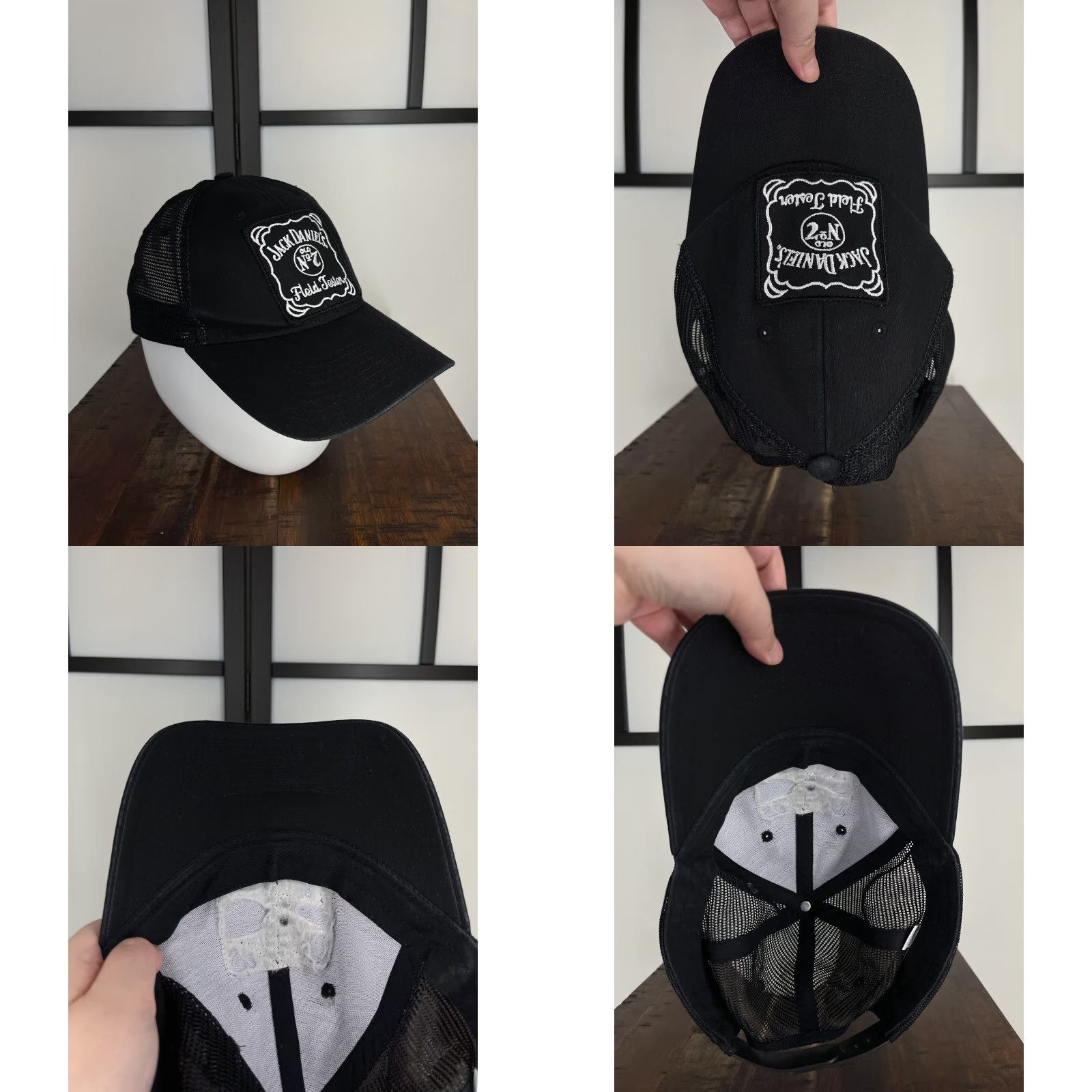 Vintage Jack Daniel's Hat Cap Trucker Adjustable One Size Adult Black Cotton Polyester Men Mens Cap Hat Size ONE SIZE - 8 Thumbnail