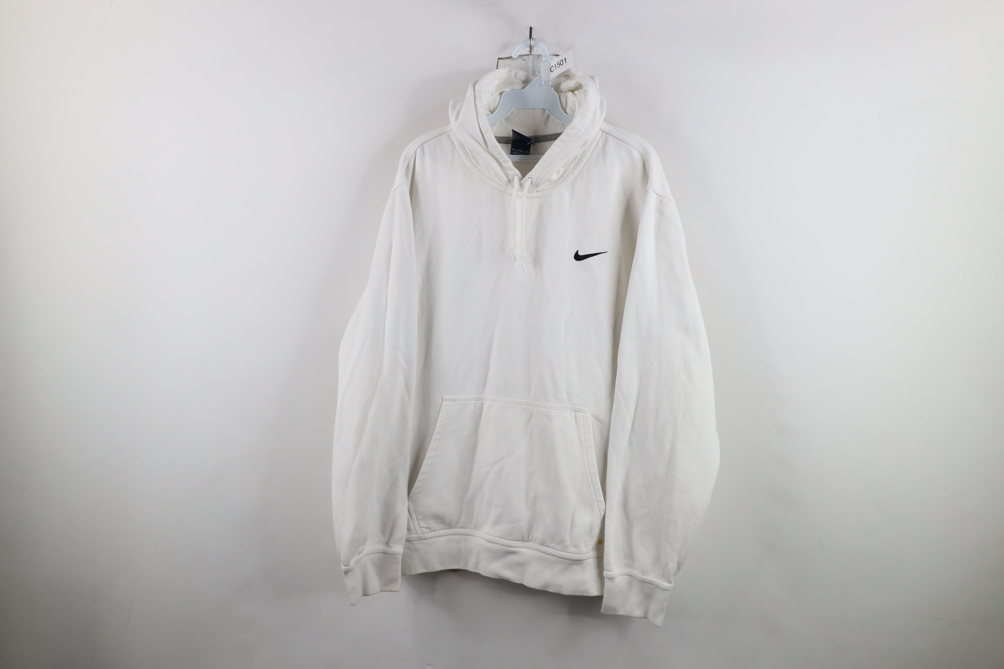 Vintage Nike Scott Mini Swoosh Hoodie Sweatshirt White
