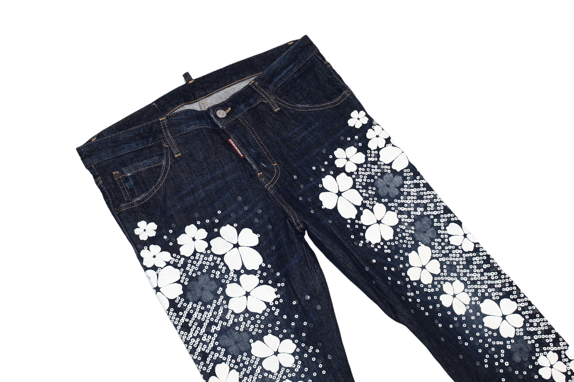 Dsquared2 Dsquared2 Skinny Tapered Floral Japanese Indigo Jeans Size US 32 / EU 48 - 4 Thumbnail