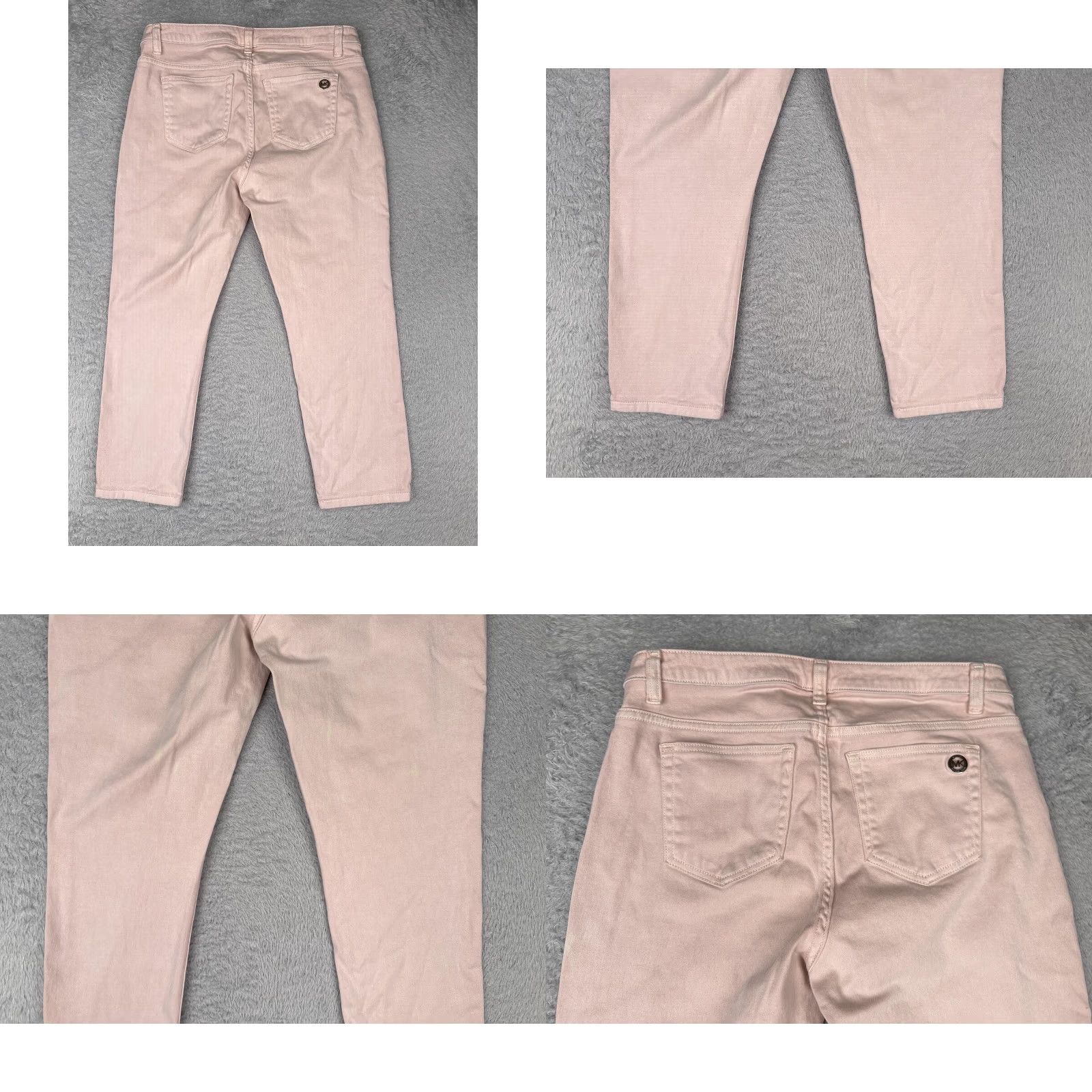 Michael Kors Michael Kors Jeans Womens 10 Pink Izzy Cropped Skinny Denim 5-Pocket Stretch Baggy? Size 32" / US 10 / IT 46 - 10 Thumbnail