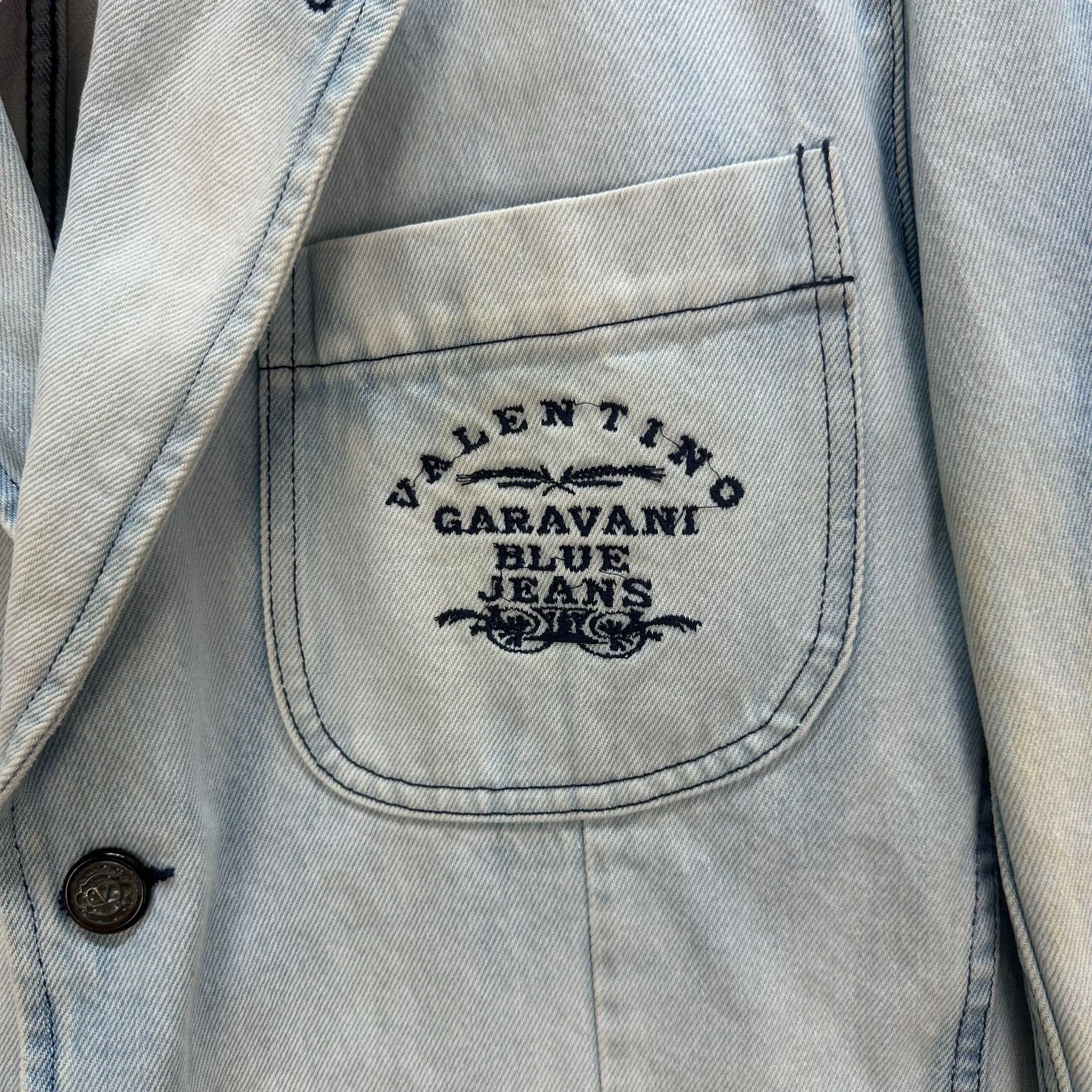 Vintage Valentino Garavani Jeans Washed Denim Casual Jacket #A7-0173 Size US M / EU 48-50 / 2 - 3 Thumbnail