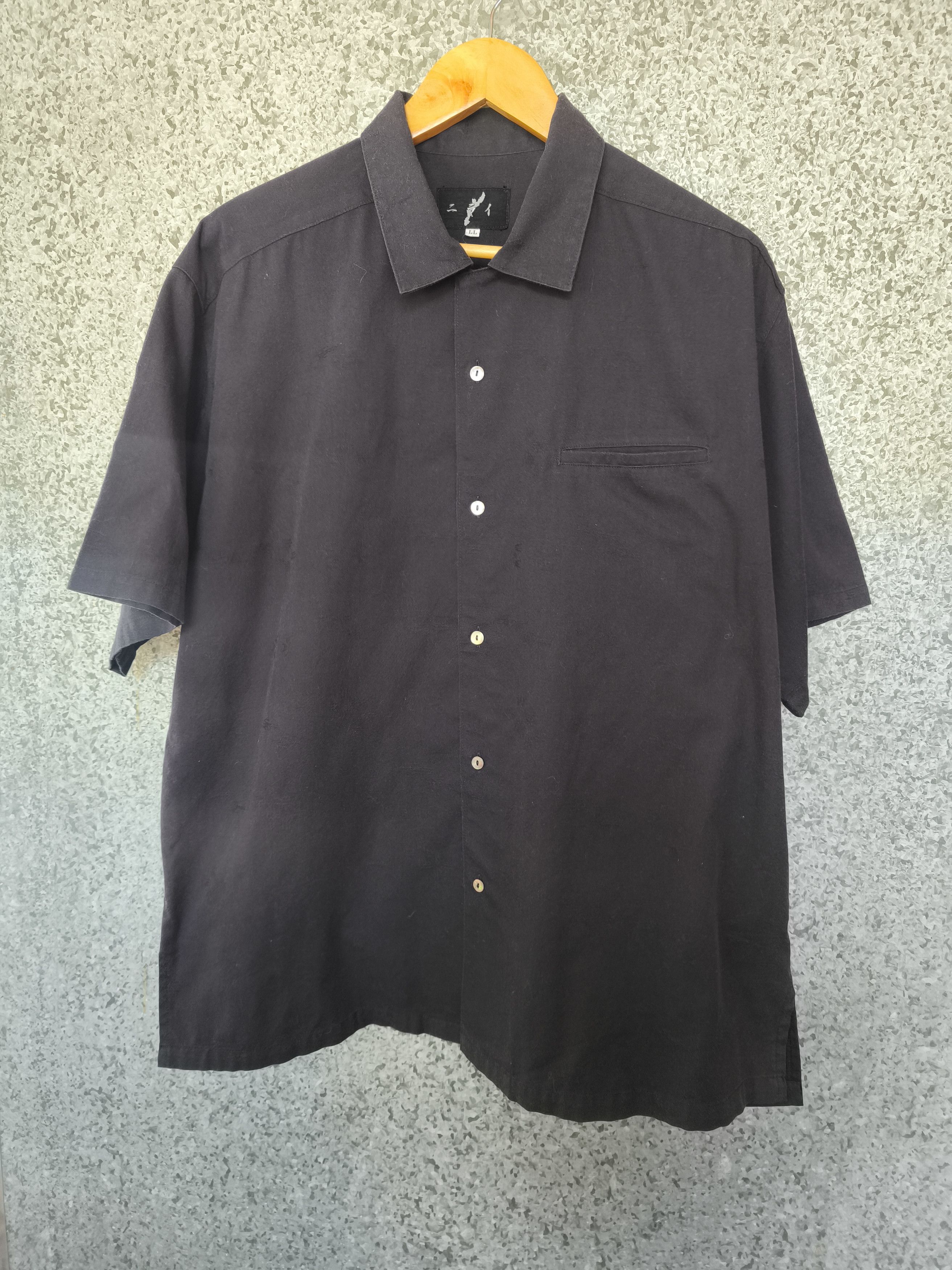 Japanese Brand black peace now button up bat collar shirt | Grailed