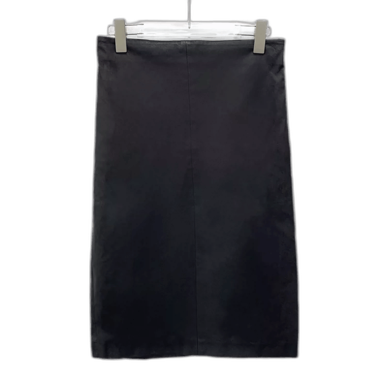 Brunello Cucinelli Brunello Cucinelli Black Leather Casual Skirt Size 40" / US 18 - 1 Thumbnail