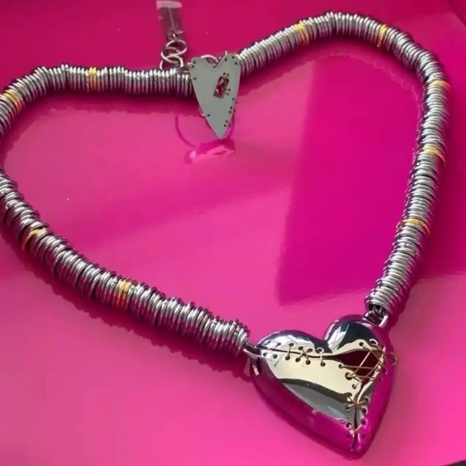 Jewelry × Vintage Hip Hop Harajuku Y2k Accessories Punk Peach Heart Size ONE SIZE - 1 Thumbnail