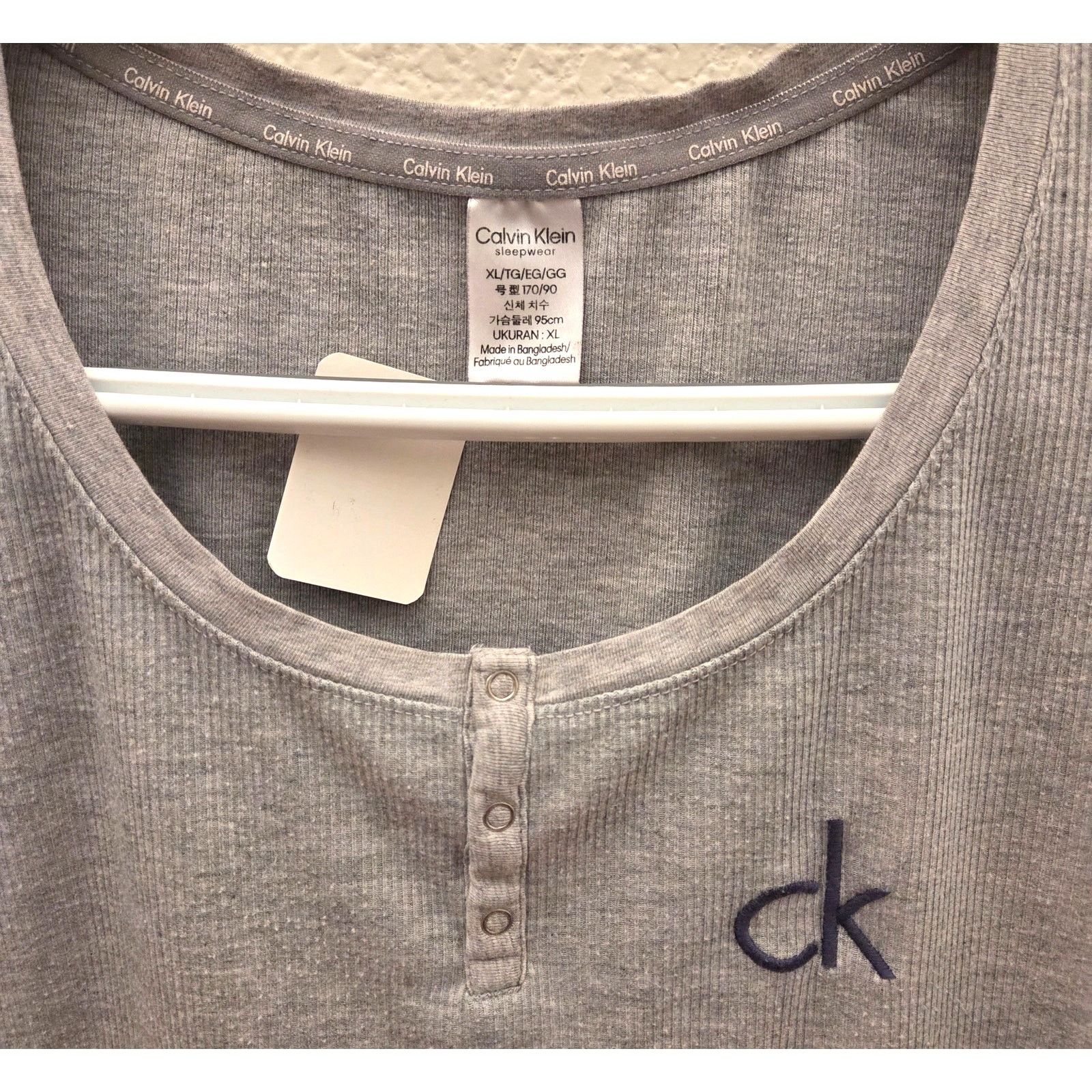 Calvin Klein Calvin Klein Heather Grey Fleece Ribbed Pajama Top XL Size XL / US 12-14 / IT 48-50 - 6 Thumbnail