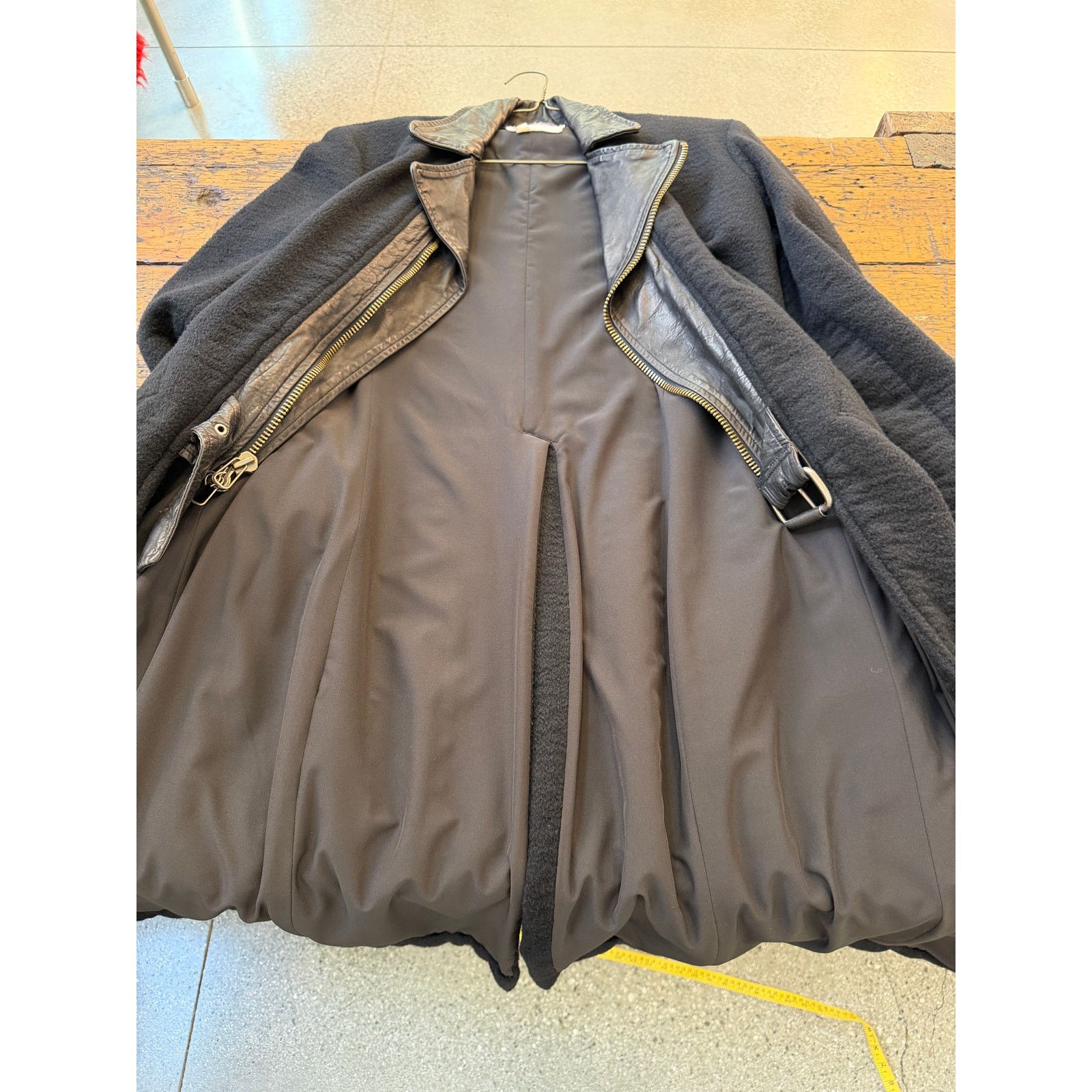 Greg Lauren Greg Lauren SAMPLE Wool Leather Brando Trench Coat Size US L / EU 52-54 / 3 - 7 Thumbnail