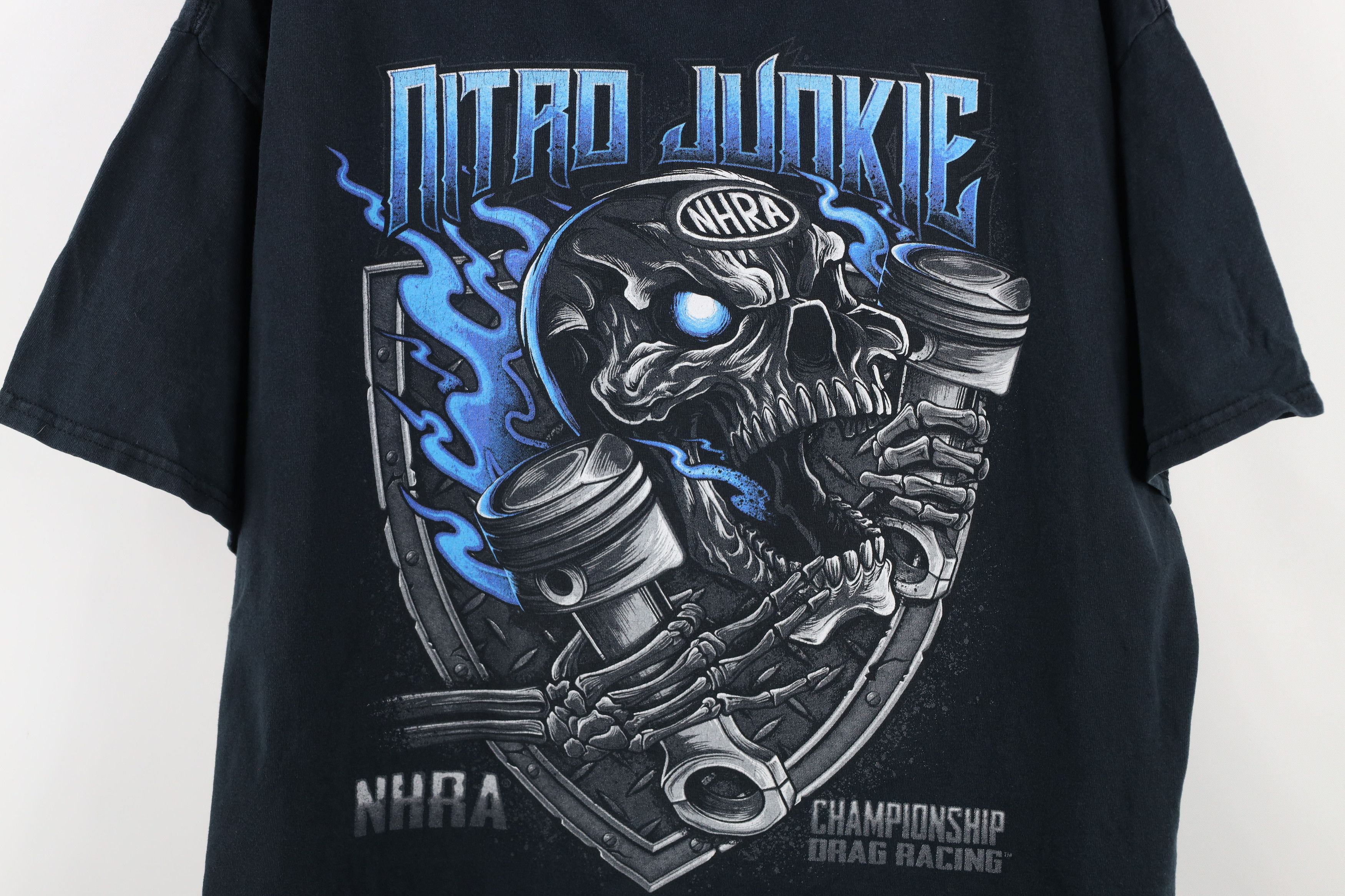 Other Vintage Y2K Nitro Junkie NHRA Drag RAcing Skeleton T-Shirt Size US XXL / EU 58 / 5 - 4 Thumbnail