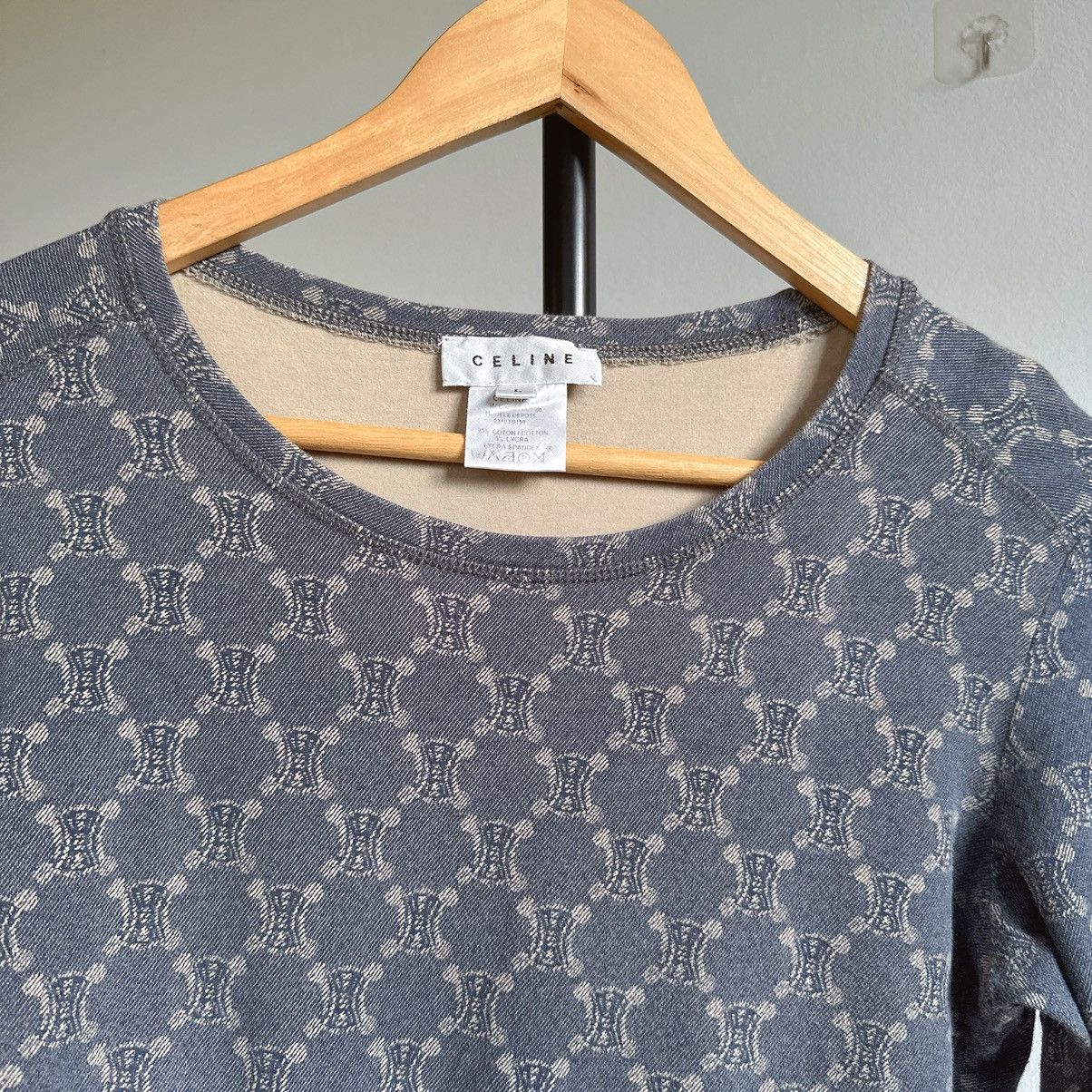 Celine Vintage Celine Monogram Long Sleeve top Size L / US 10 / IT 46 - 3 Thumbnail