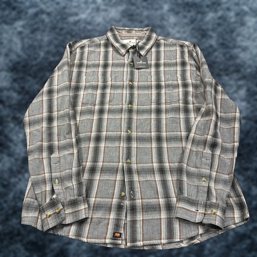 J Brand The Normal Brand Shirt Mens Large Gray Plaid Jackson Button Up Flannel NWT Size US L / EU 52-54 / 3 - 1 Thumbnail