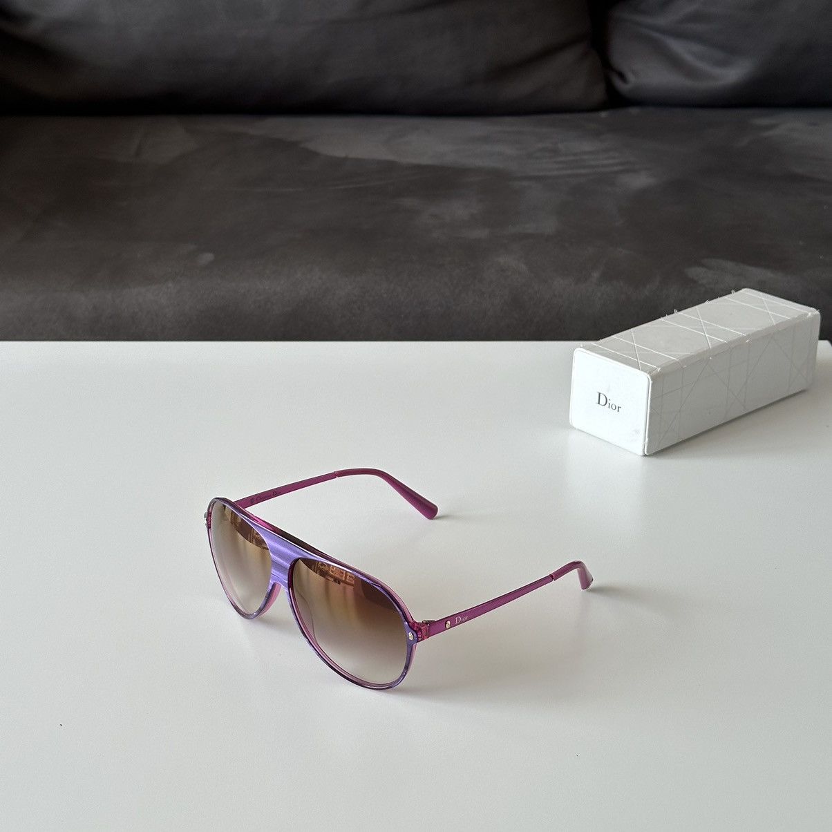 Dior DIOR Tahuata Les Marquises Pink Purple Aviator Sunglasses Size ONE SIZE - 4 Thumbnail