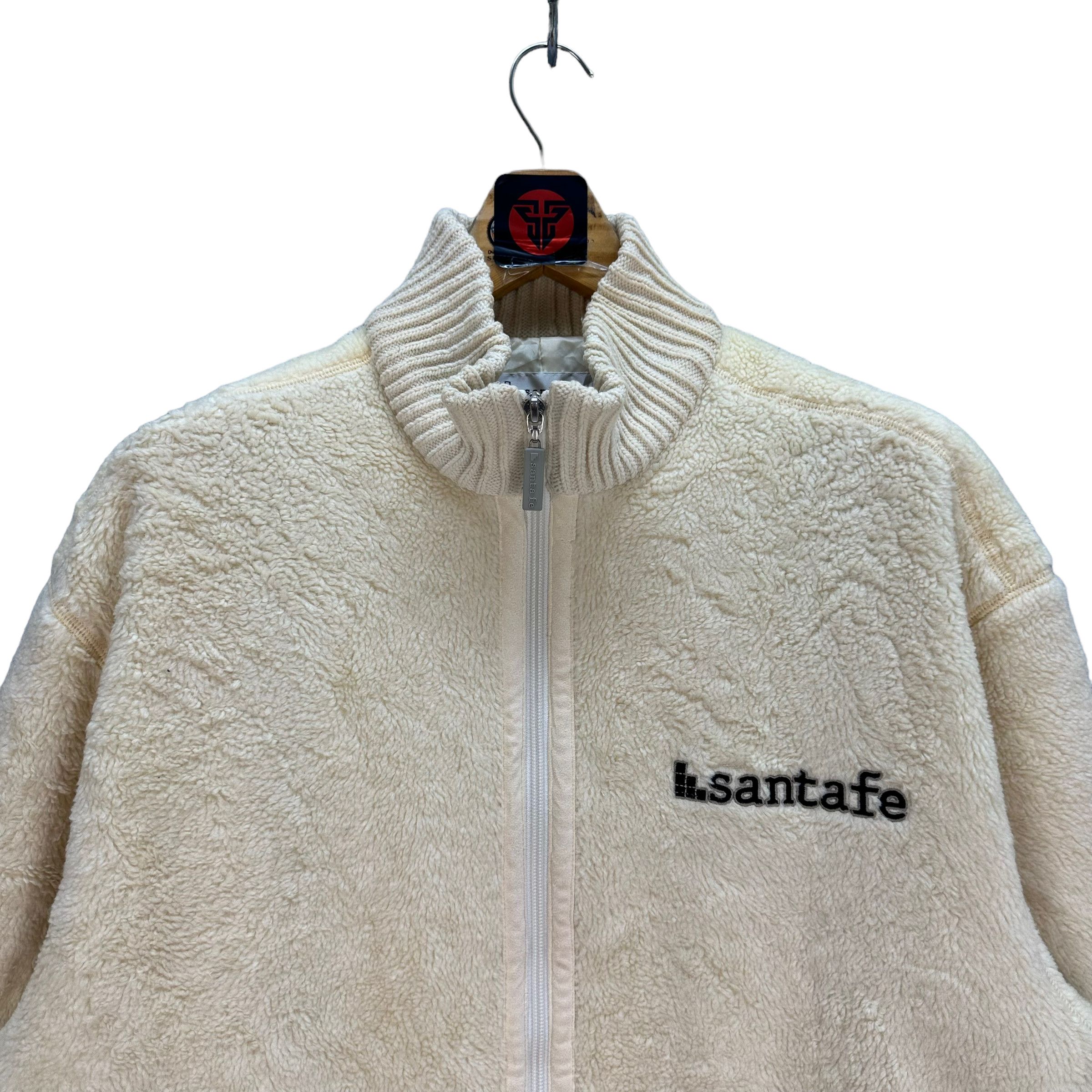 Japanese Brand SANTA FE BIG LOGO KNITTED FLEECE JACKET #7442-146 Size US L / EU 52-54 / 3 - 4 Thumbnail