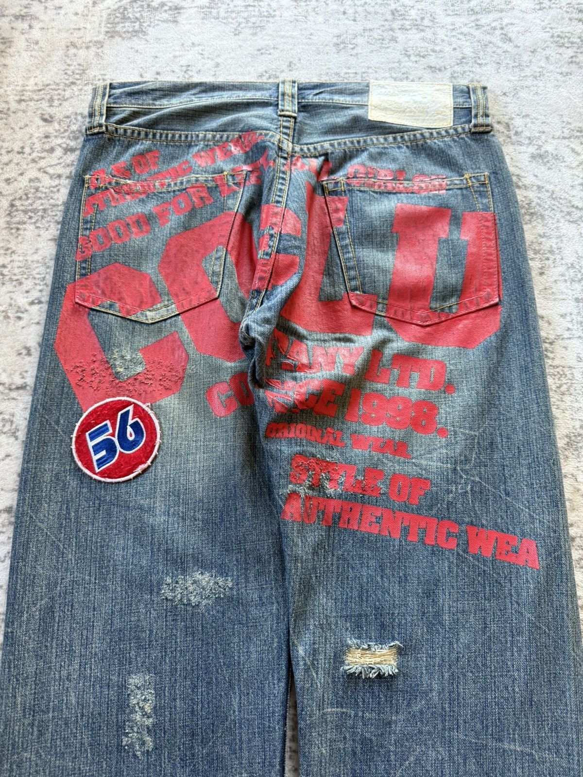 Japanese Brand Co&Lu Japan Daicock Evisu Style Redline Baggy Loose Jeans Size US 32 / EU 48 - 4 Thumbnail