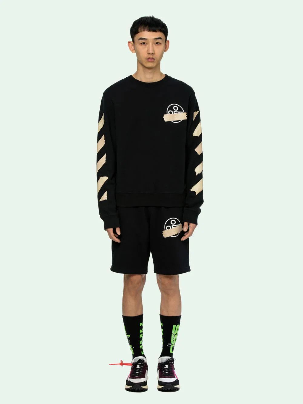 Off-White Black Tape Arrows Logo Sweatshirt Size L / US 10 / IT 46 - 3 Thumbnail