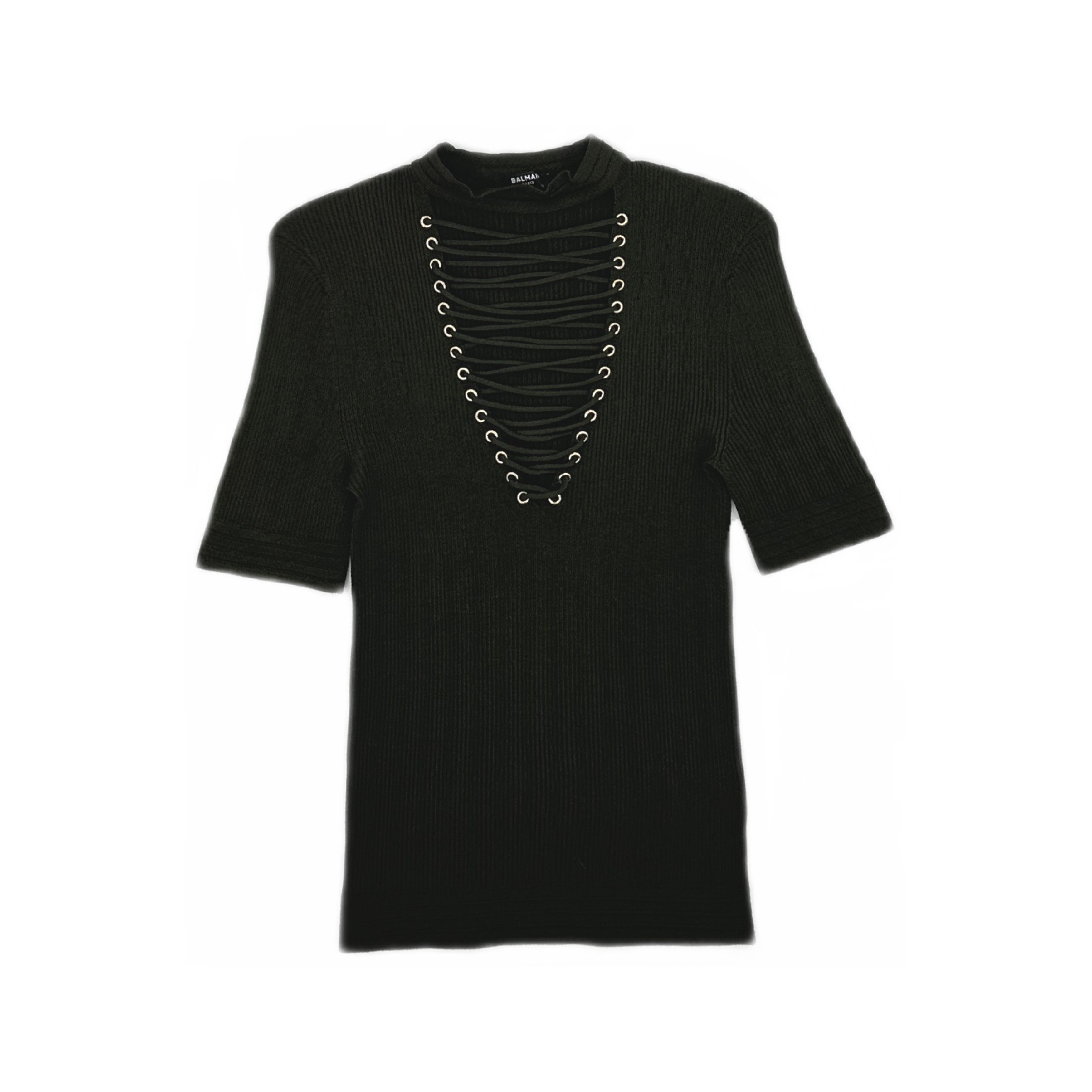 Balmain Balmain Lace-Up Knit Top Size 34 Size XS / US 0-2 / IT 36-38 - 1 Thumbnail