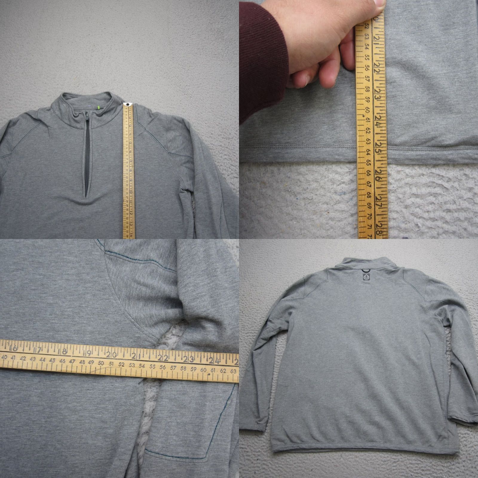 Vintage Tasc Sweater Mens Medium Gray 1/4 Zip Bamboo Performance Base Layer Pullover Size US M / EU 48-50 / 2 - 8 Thumbnail