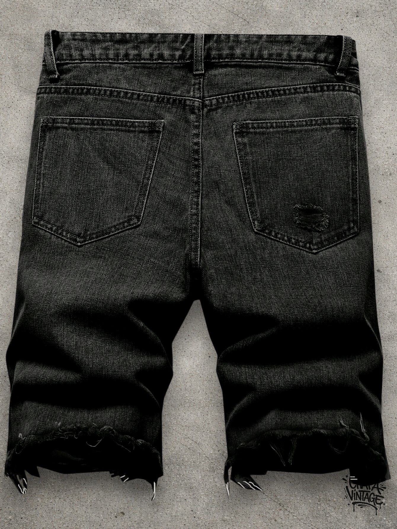 Japanese Brand Ripped slim denim shorts Size US 32 / EU 48 - 2 Thumbnail