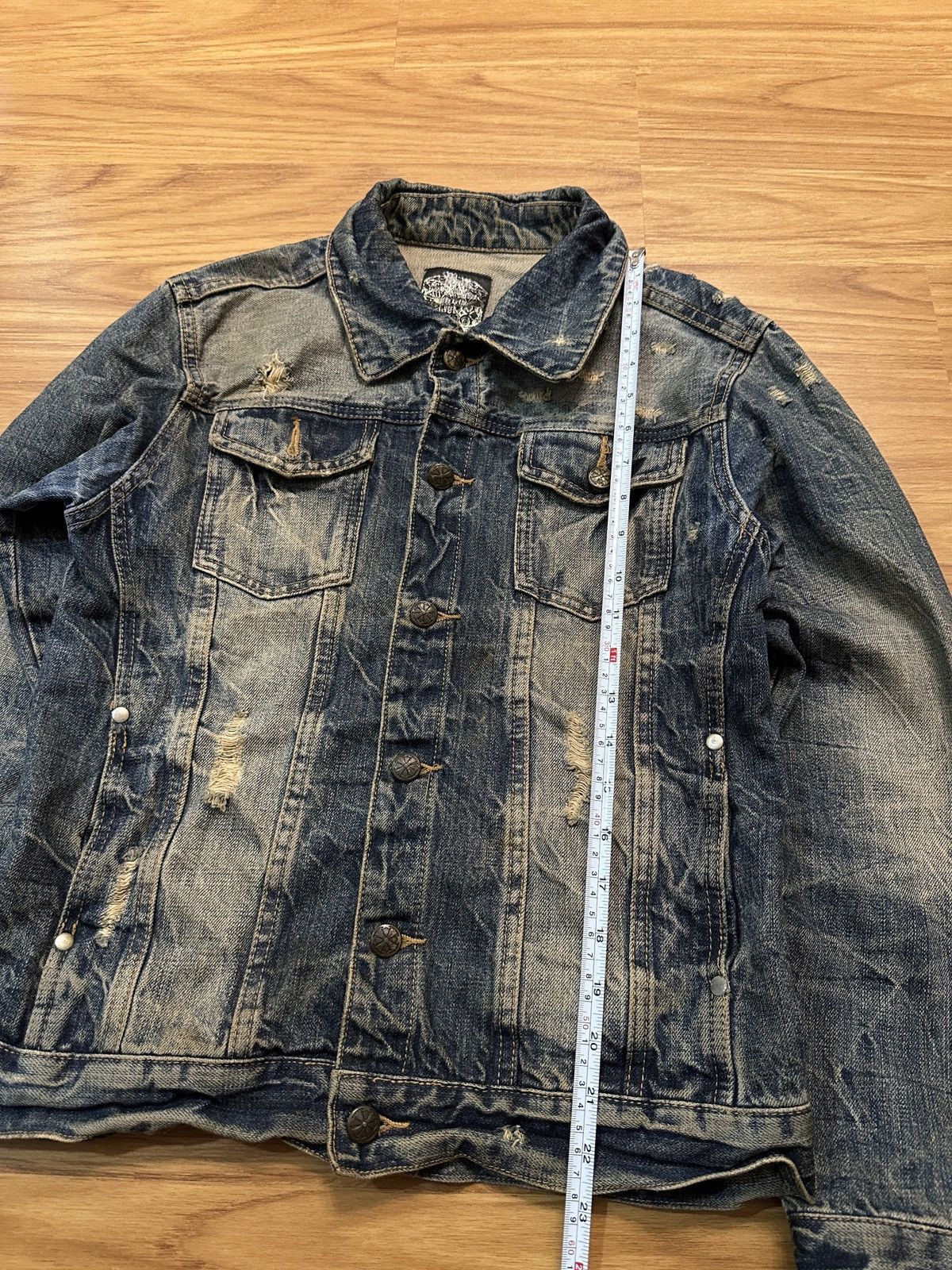 KMRii Midas Punk Destroy Button Zipper Denim Jacket Size US S / EU 44-46 / 1 - 21 Thumbnail