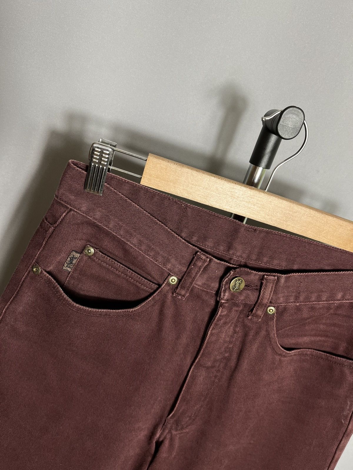 Yves Saint Laurent yves saint laurent denim brown burgundy vintage 90s 30x34 Size US 30 / EU 46 - 3 Thumbnail