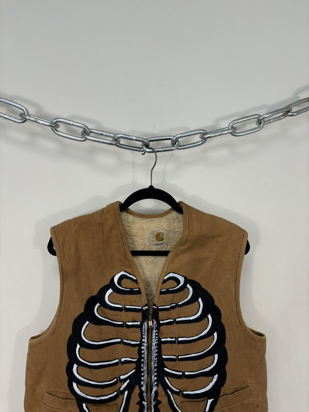 Carhartt Vintage 70s Carhartt Skeleton Bones Custom Sherpa Vest Size US M / EU 48-50 / 2 - 4 Thumbnail