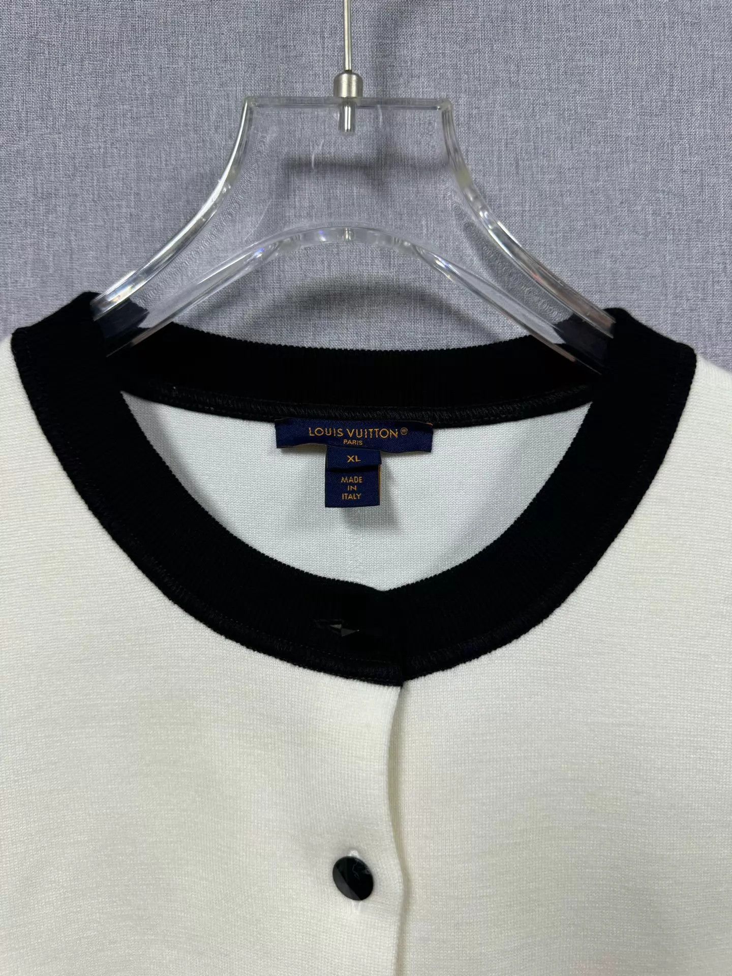 LV black white colorblock knit sweater XL New