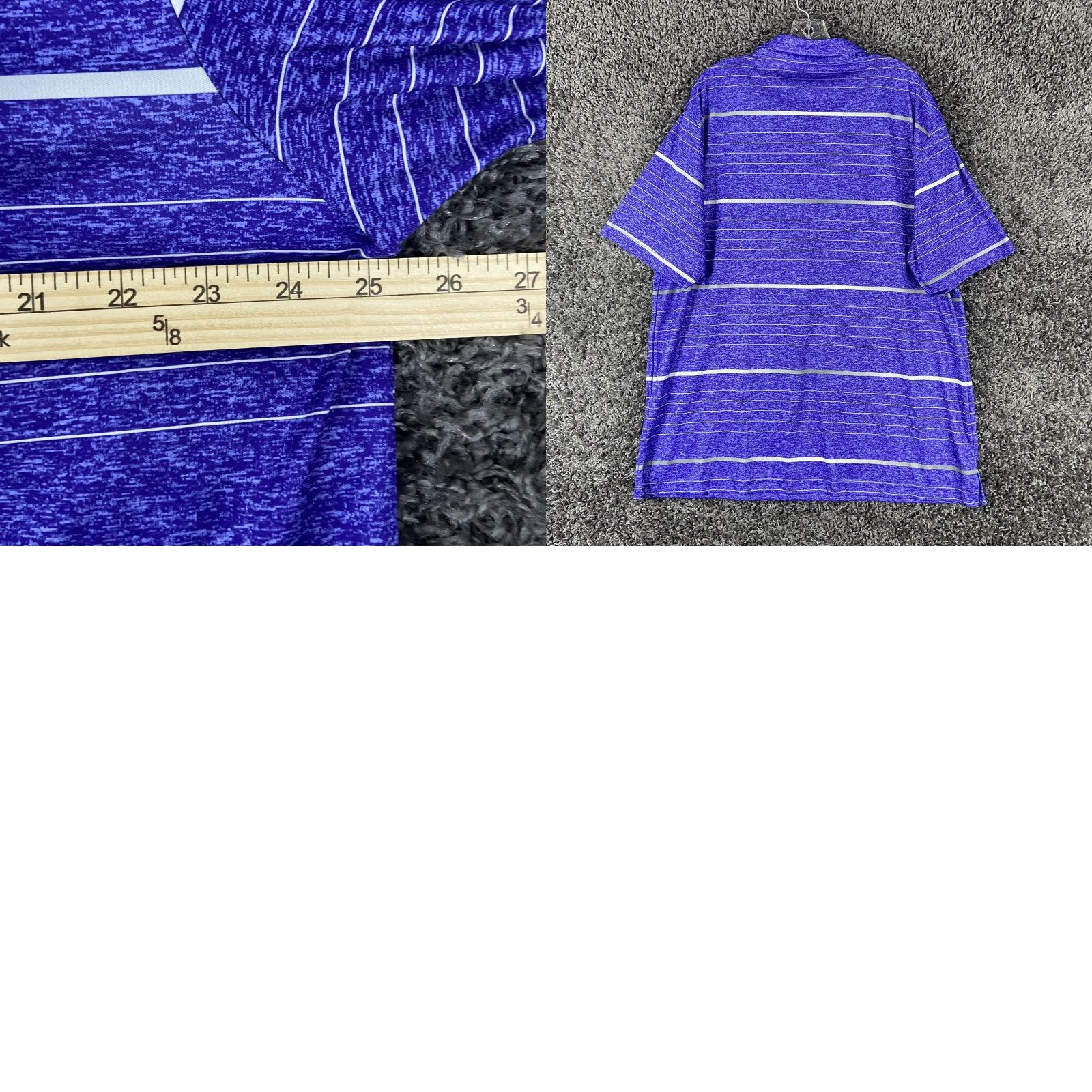 PGA Tour VINTAGE? Wait, not vintage. It's PGA TOUR Purple Striped Polo Men 2XL Adult Purple Striped Polo 2XL PGA TOUR Men’s Polo Purple Striped 2XL Size US XXL / EU 58 / 5 - 8 Thumbnail
