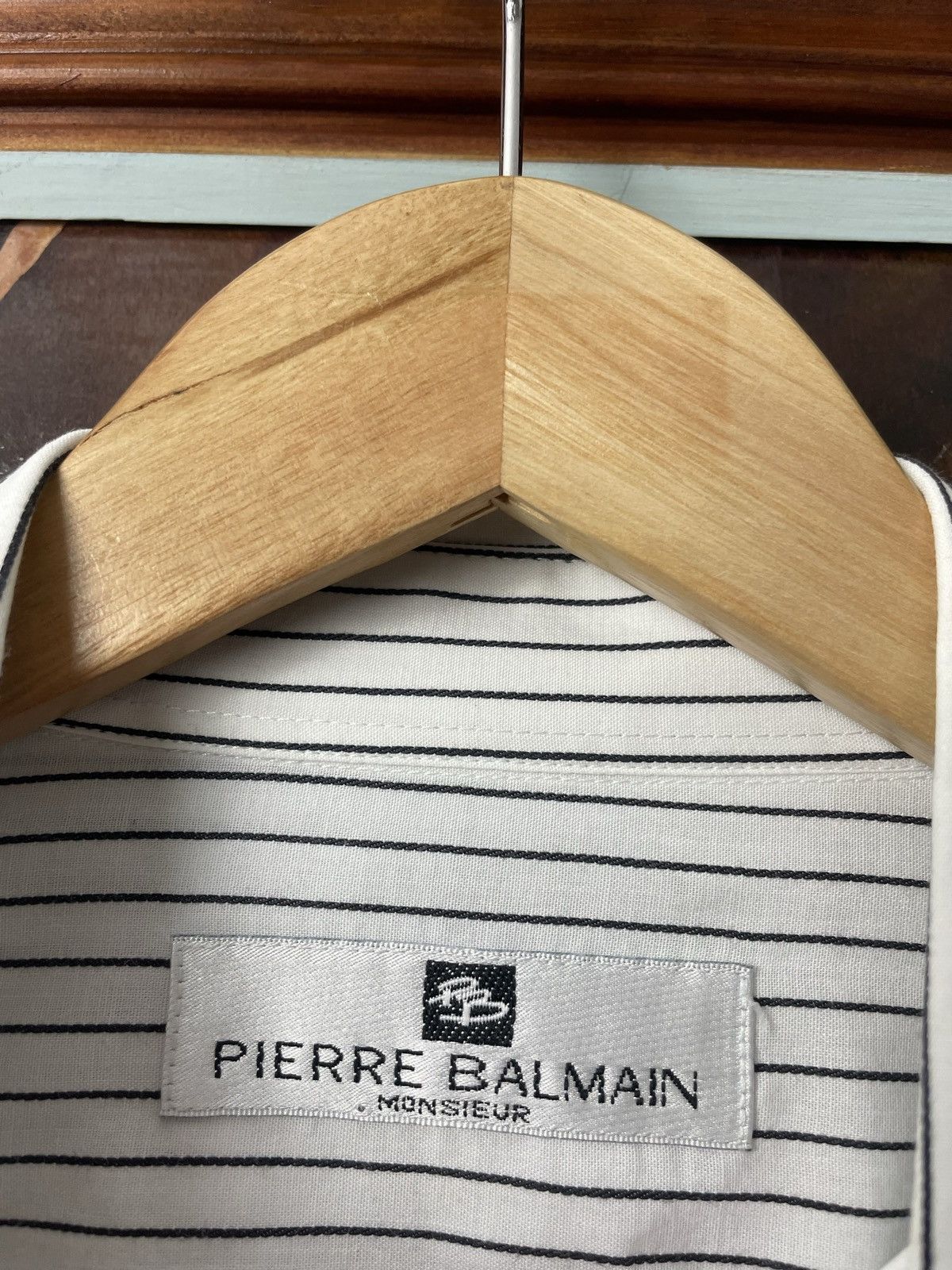 Pierre Balmain Vintage 90s Pierre Balmain Button Shirt Stripes Designer Size US L / EU 52-54 / 3 - 3 Thumbnail