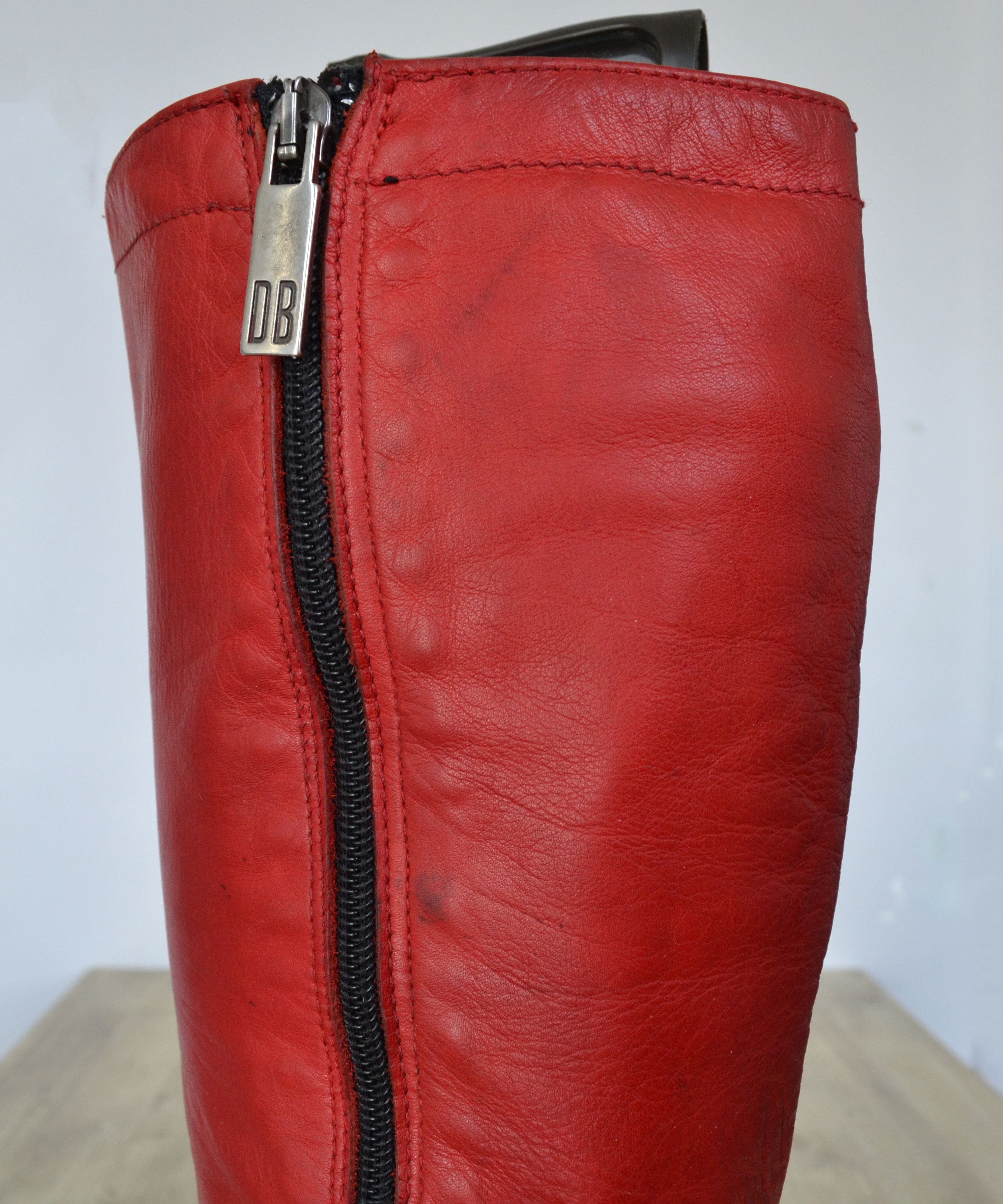 Dirk Bikkembergs Dirk Bikkembergs Boots Metal Logo Tall Shoes Red 90s Zip Size US 10 / IT 40 - 18 Thumbnail