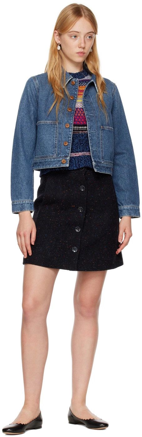 Chloe o1loc1c10425 Denim Jacket in Dusky Blue Size M / US 6-8 / IT 42-44 - 2 Thumbnail