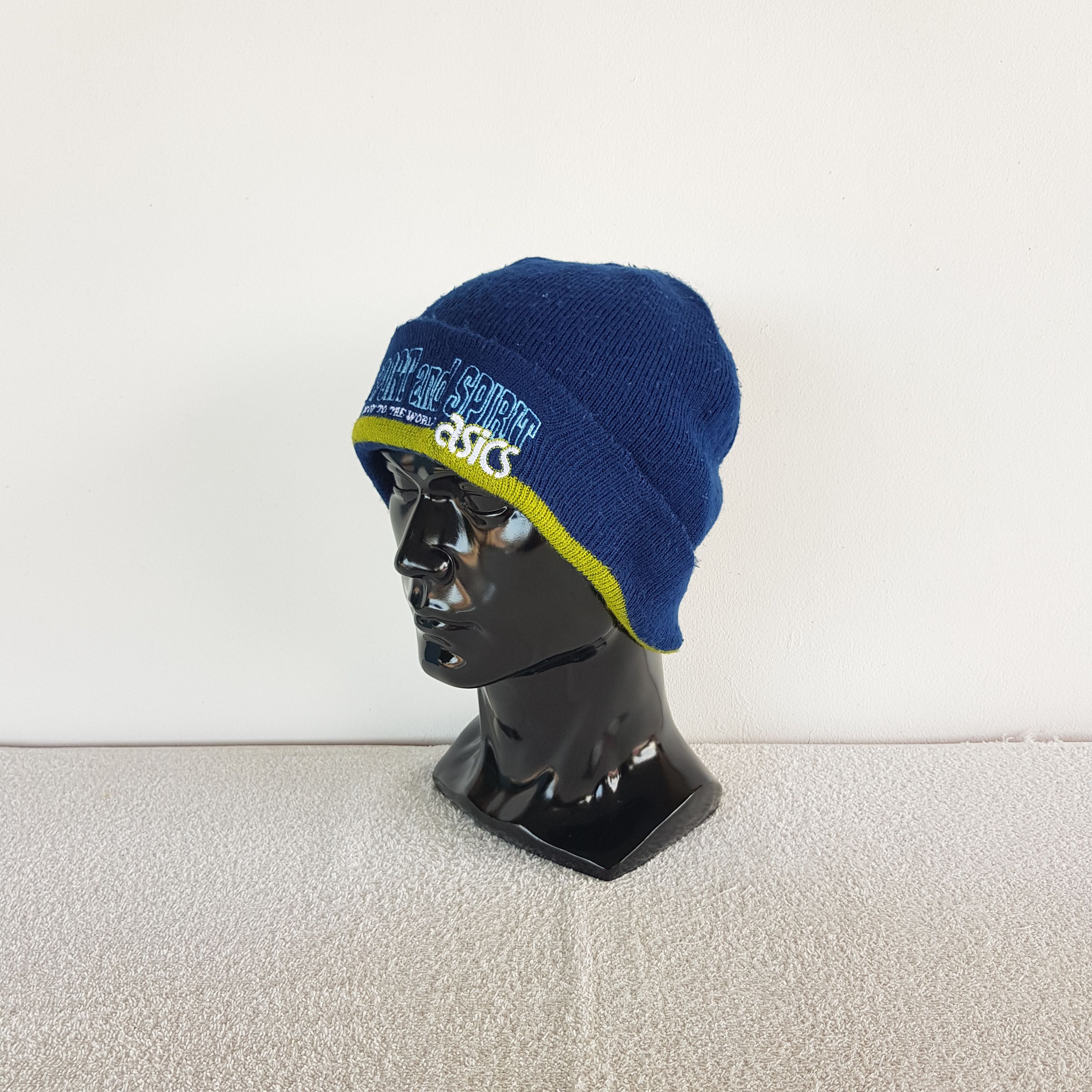Asics Vintage Asics Beanie Ribbed Fair Isle Knit Snow Caps Hats. Size ONE SIZE - 1 Thumbnail