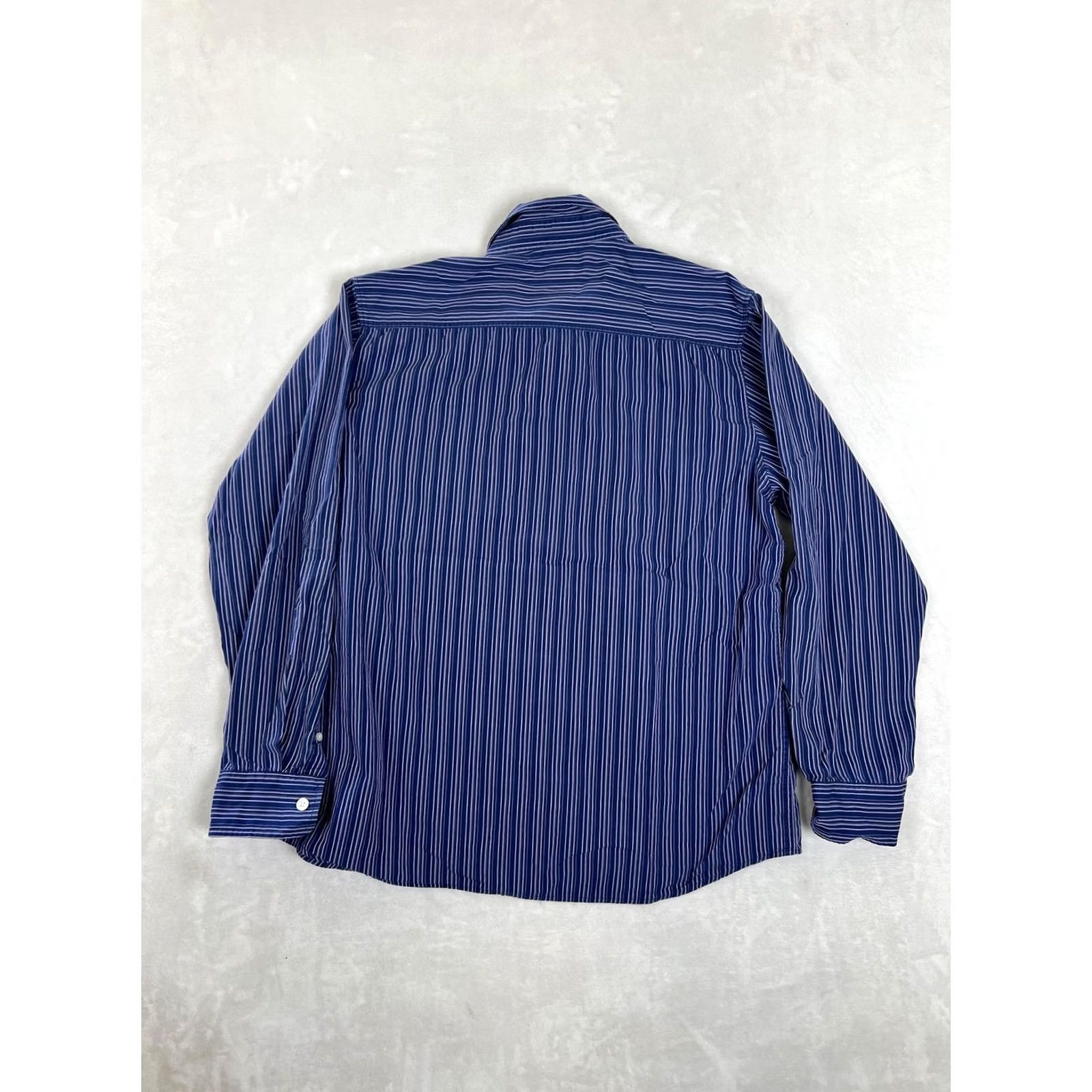 BKE BKE Long Sleeve Button Front Shirt Mens XL Blue Striped Contour Fit Size US XL / EU 56 / 4 - 5 Thumbnail