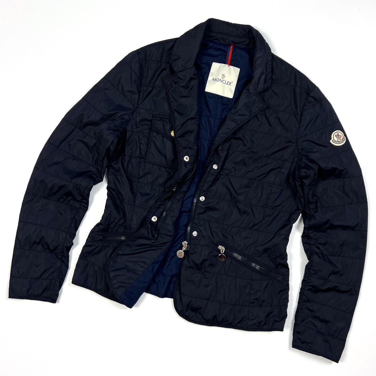 Moncler Auth Moncler Nylon Navy Blue Jacket Blazer Women’s Size S/M Size M / US 6-8 / IT 42-44 - 1 Thumbnail
