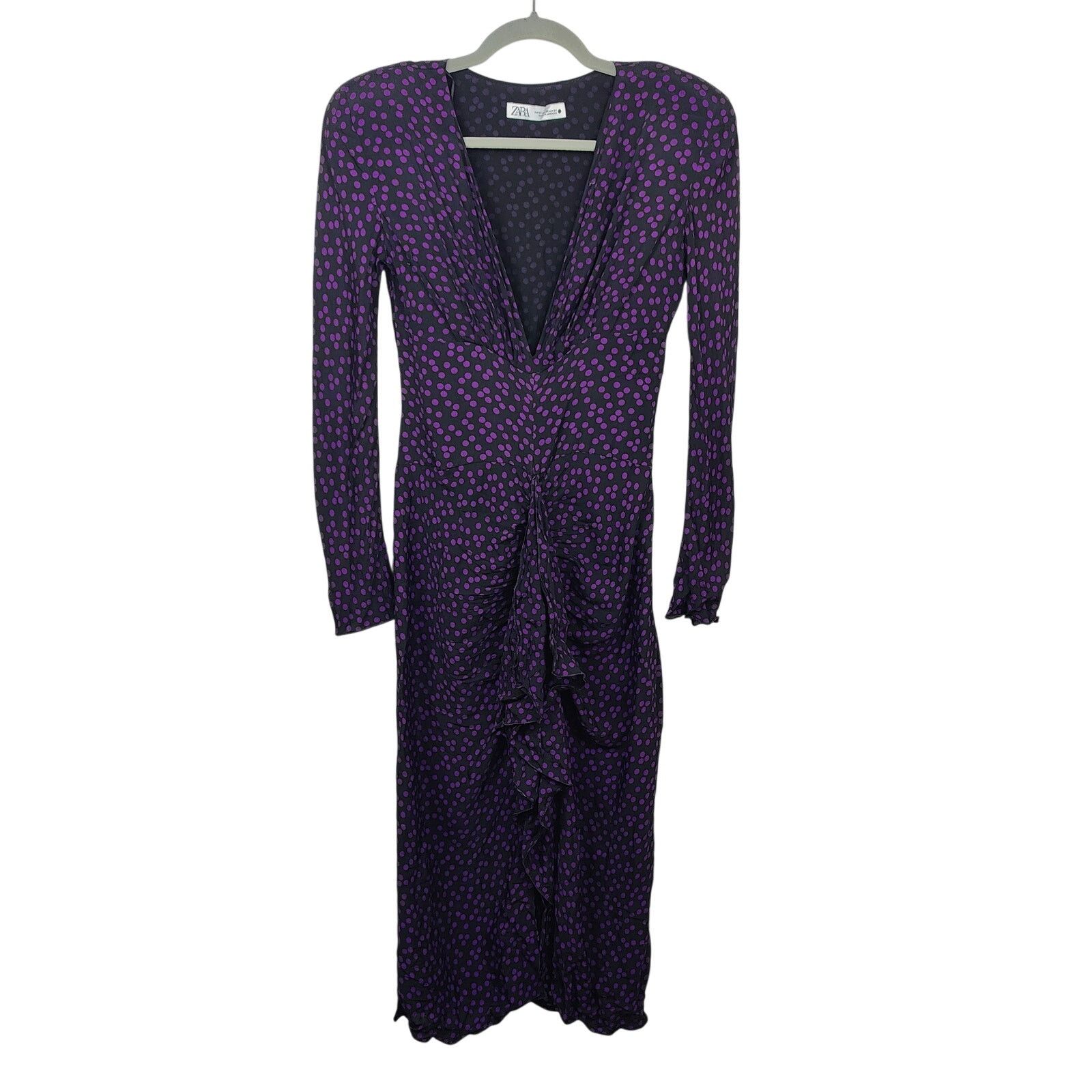knee length dresses for ladies Zara Deep Purple Knot Midi Dress | Gently Used main image 1