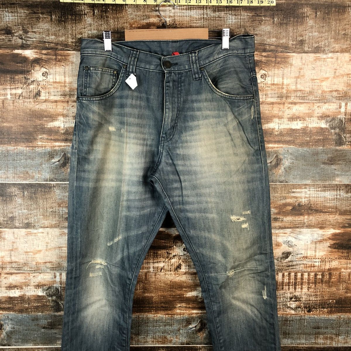 Uniqlo DL Uniqlo Jeans Dark Blue Distressed Denim Pants #C159 Size US 32 / EU 48 - 2 Thumbnail